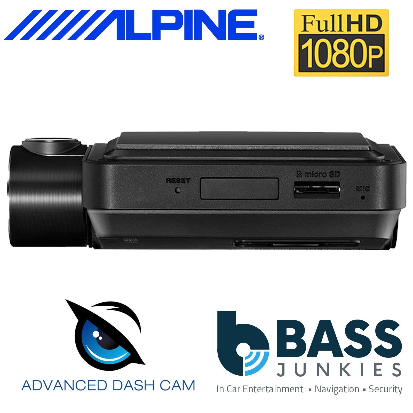 Alpine DVR-F800PRO - 2Ch Front & Rear Wifi GPS Full HD Smartphone Car Dash Cam Camera