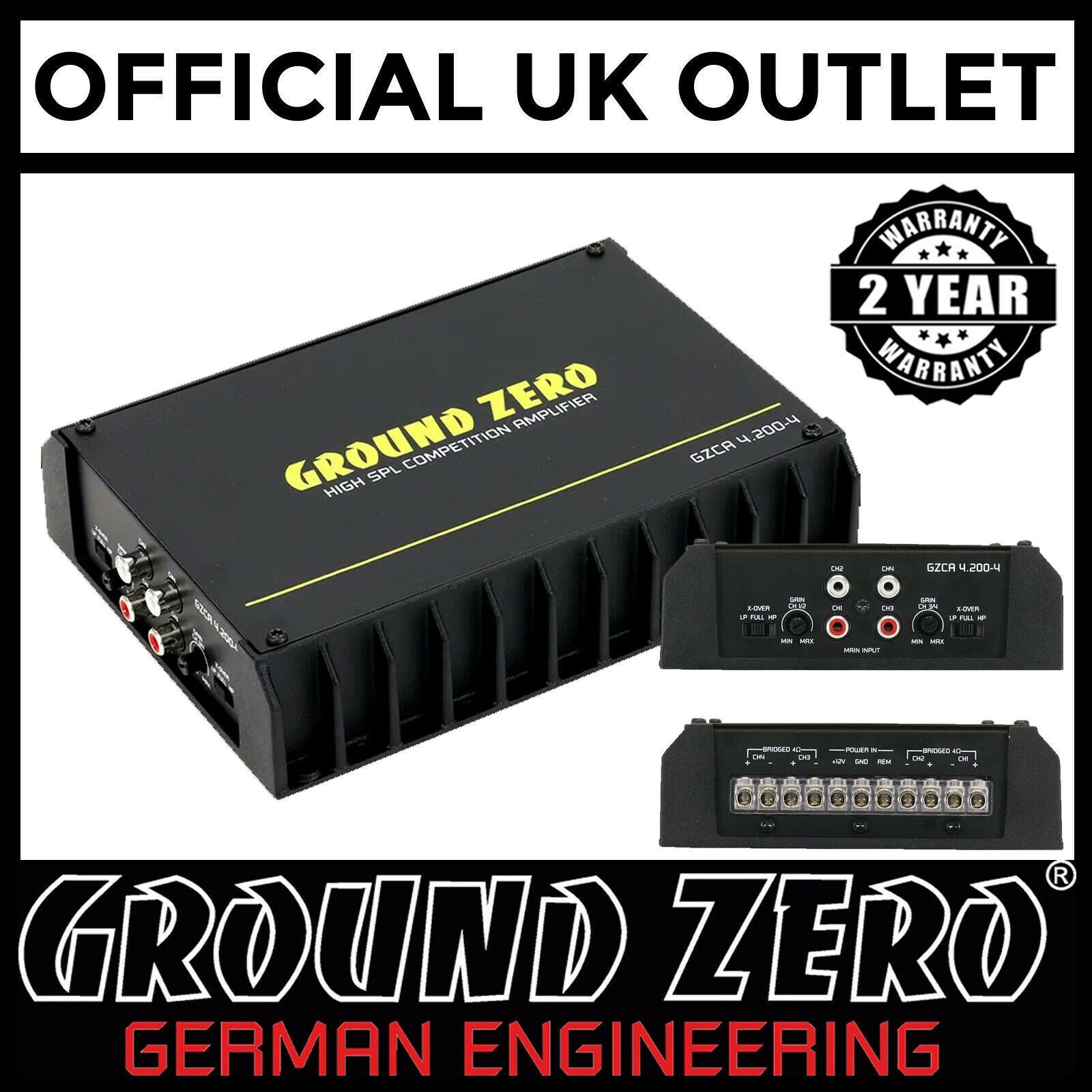 Ground Zero GZCA 4.200-4 - 1500 Watts 1-Channel Competition SPL Car Amplifier