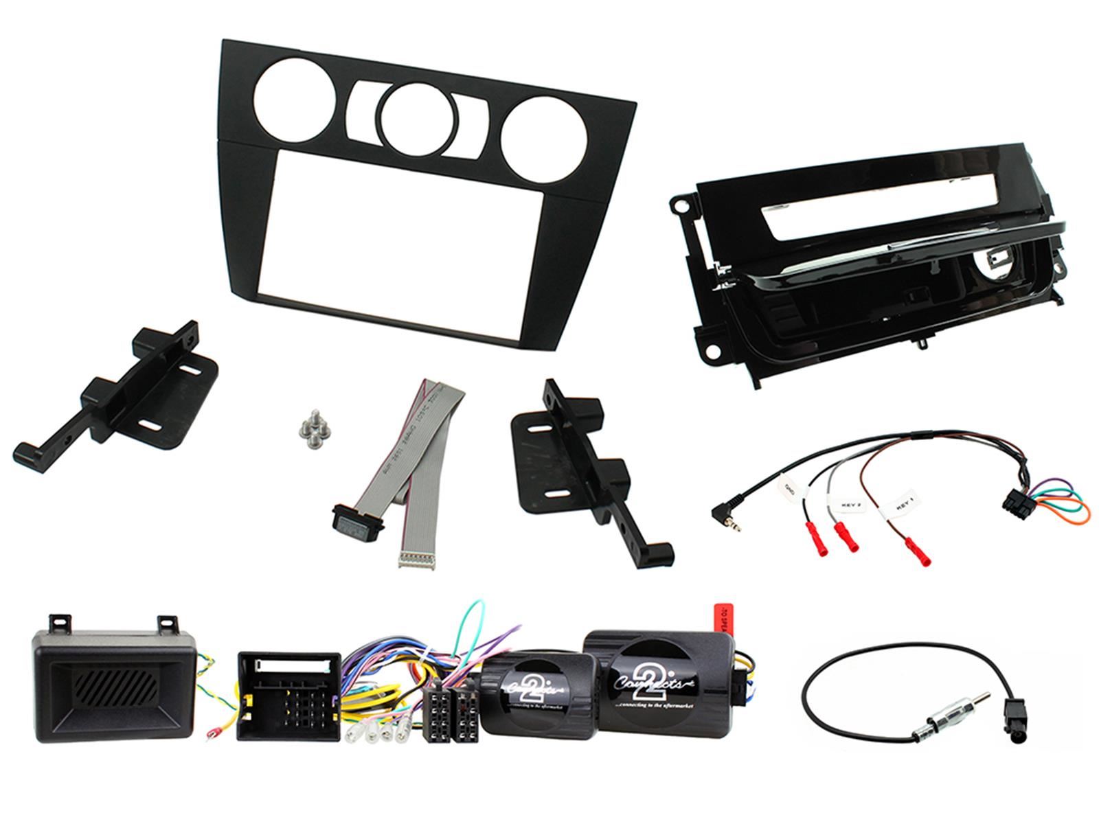 SONY DAB+ Apple | Android Double Din Stereo Fitting Kit + Steering Wheel Stalk Controls to fit BMW 3-Series 2005-12