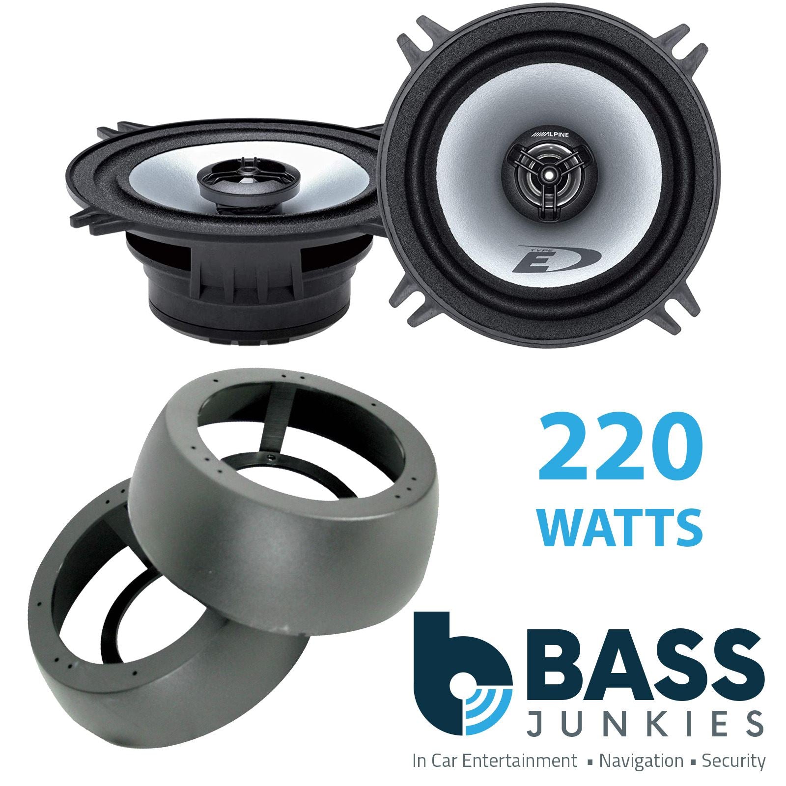 Alpine SXE-1325S 2-Way 130mm/13cm/5.25" Coaxial Speakers (Per Pair 400 Watts) Fits Universal