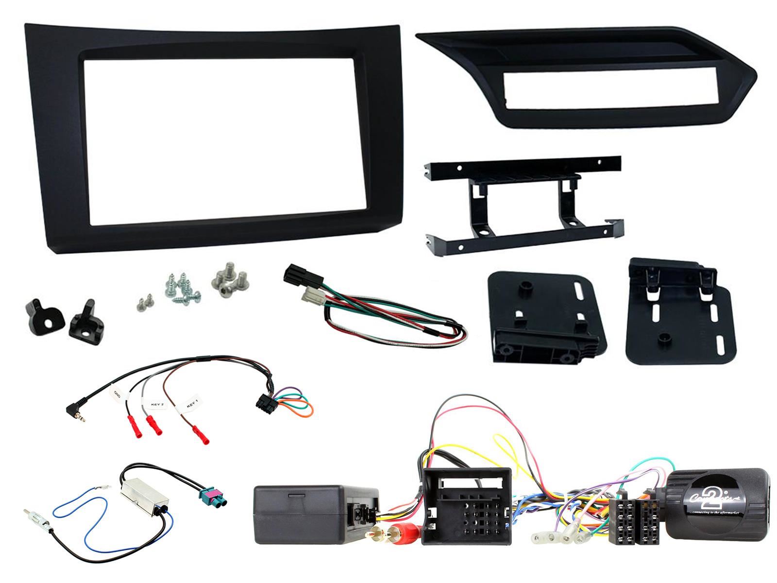 SONY 6.2" Screen Blutooth Double Din Stereo Fitting Kit + Steering Wheel Stalk Controls to fit Mercedes E-Class 2009-12