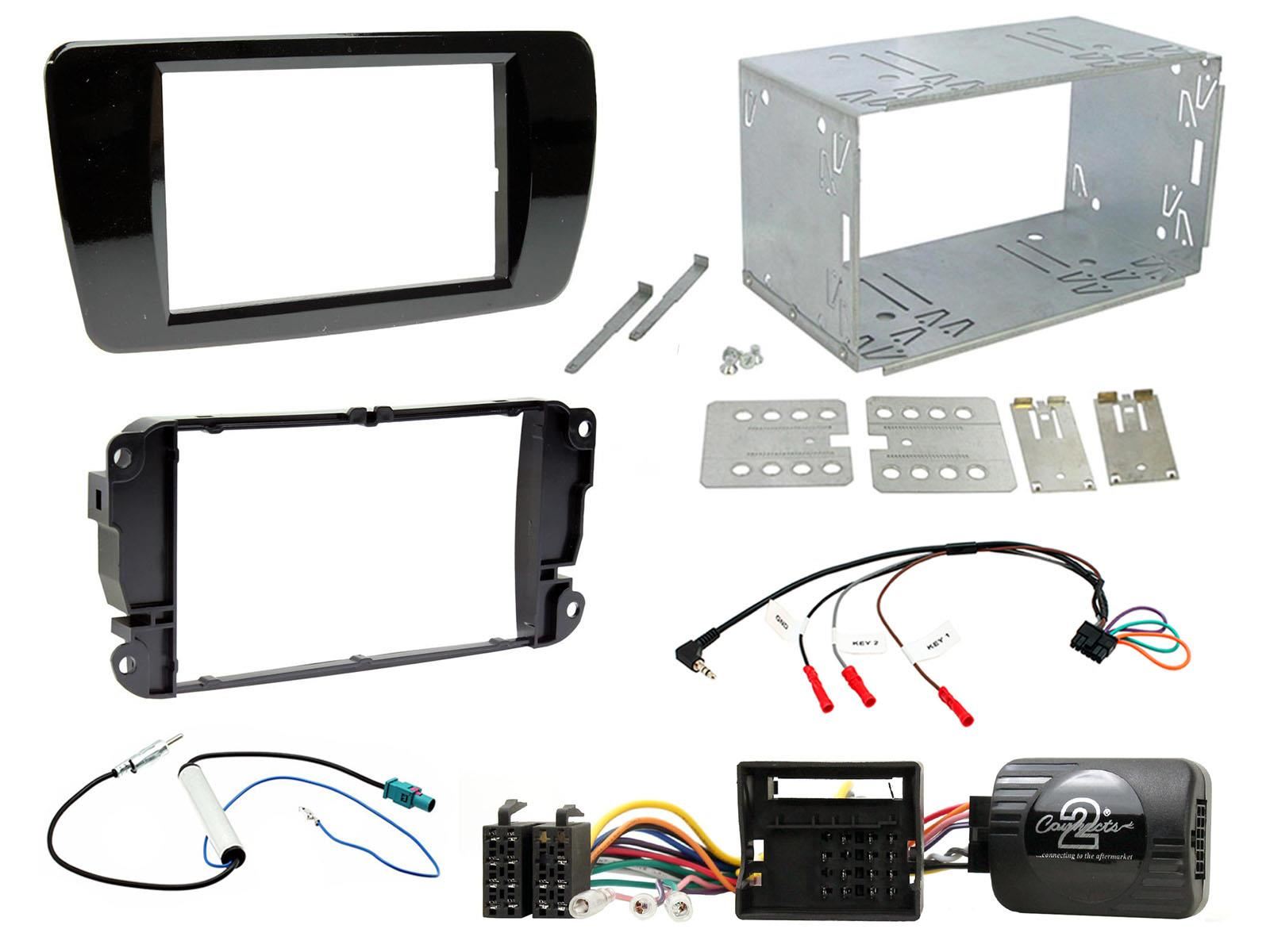 SONY 6.2" Screen Blutooth Double Din Stereo Fitting Kit + Steering Wheel Stalk Controls to fit Seat Ibiza 2008-14