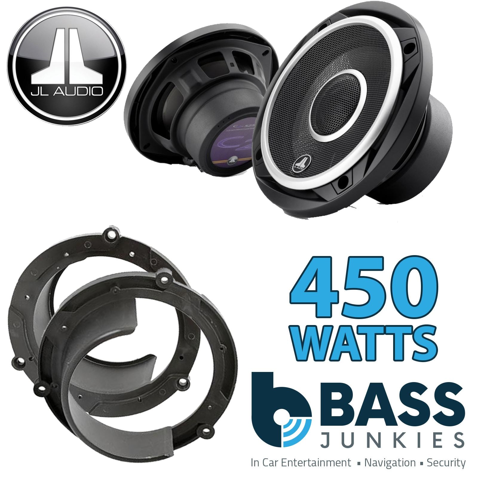 JL Audio C2-525X 2-Way 130mm/13cm/5.25" Coaxial Speakers (Per Pair 450 Watts) Fits Honda Accord 1999-03 | 2 03-09