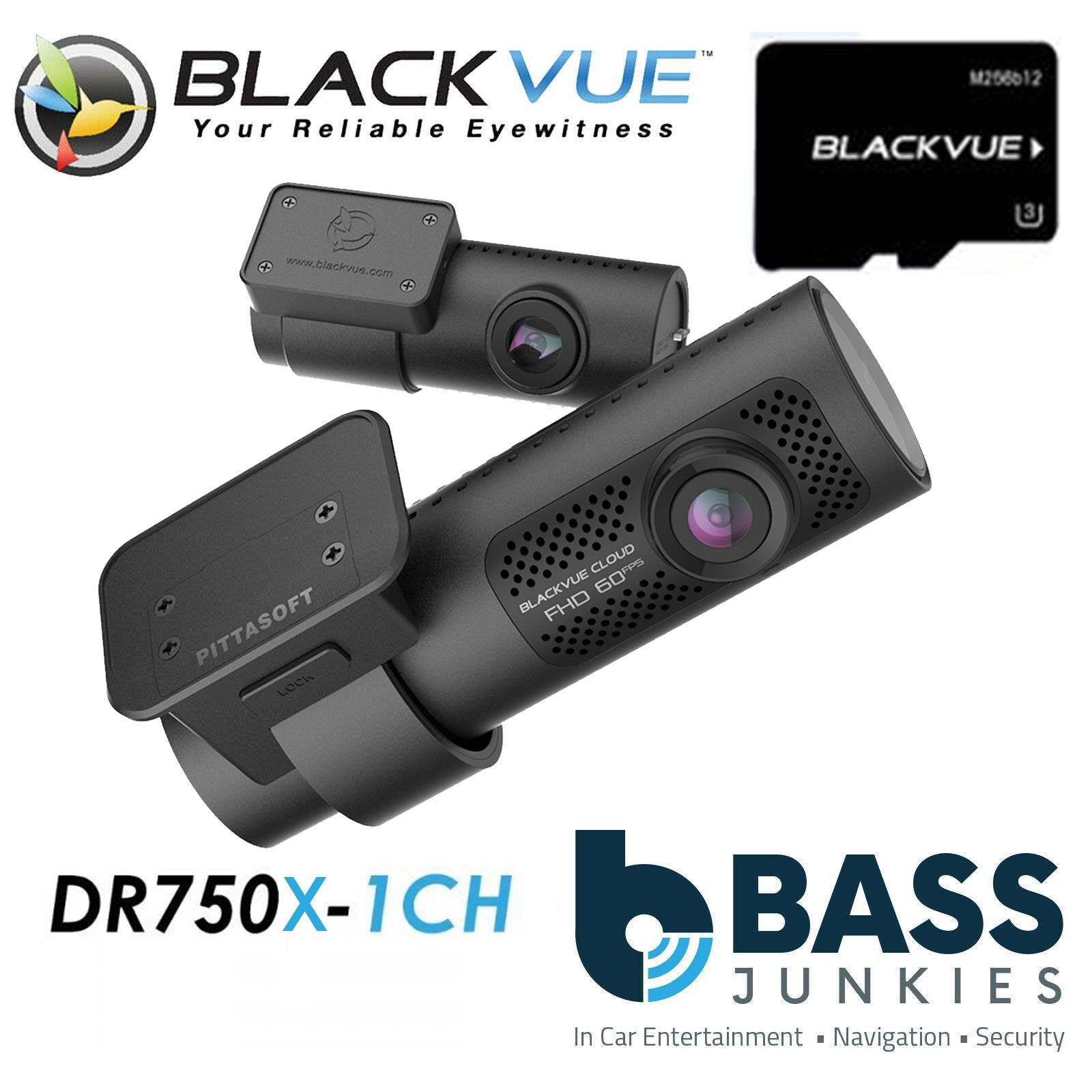 Blackvue DR750 IR-2CH 64GB GPS Full HD 1080p Wide Font & Rear Car Dash Camera WIFI Cloud @30fps Rear Camera @60fps Front Camera