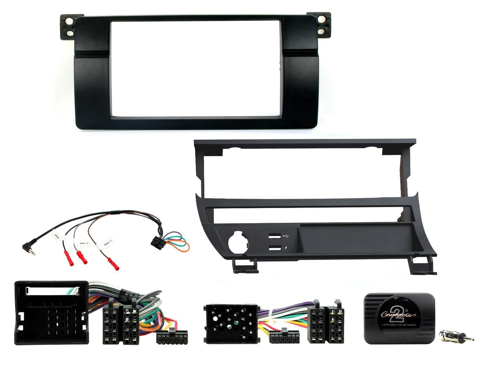Connects2 CTKBM36L BMW 3 Series 1998-2005 Car Stereo Double Din Fascia Fitting Kit