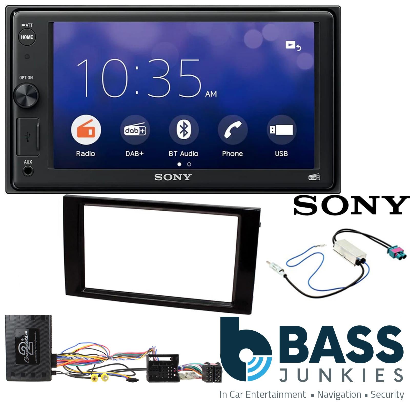 SONY XAV-1550D DAB+ Smart Bluetooth Car Radio + Stereo fitting kit + Steering Wheel Controls Loom for Seat Leon	5F 2012-2015 | Seat Ibiza	6P 2015-2017