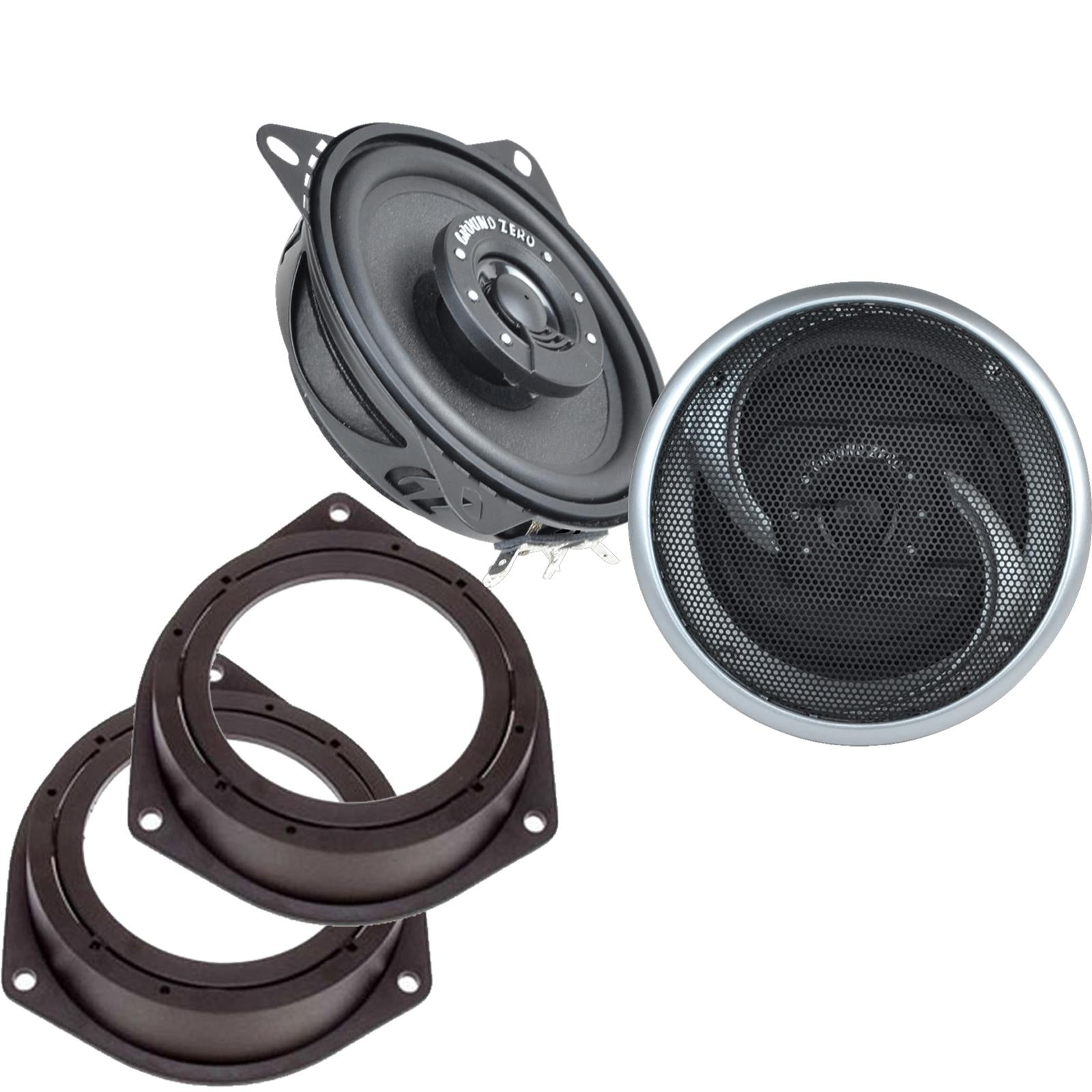 Ground Zero GZIF 4001FX 100mm/10cm/4" 2-Way Coaxial Car speakers (Per Pair Max 180|100 watts RMS) Fits Iveco Daily 2014-21