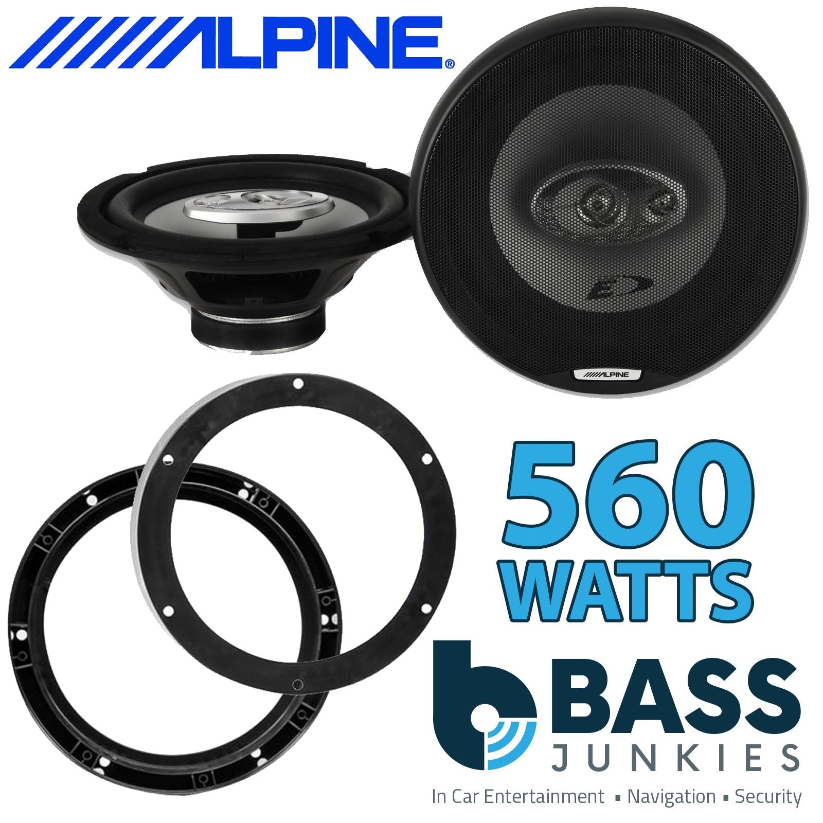Alpine SXE-2035S 8" 8inch Speakers 560w 200mm/20cm Fits VW Caddy 2003-10 | Caravelle 03-09 | Golf 03-08 | Jetta 05-11 | Multivan 03-15 | Sharan 10-15 | Tiguan 07-15 | Touran 06-10 | Transporter <08