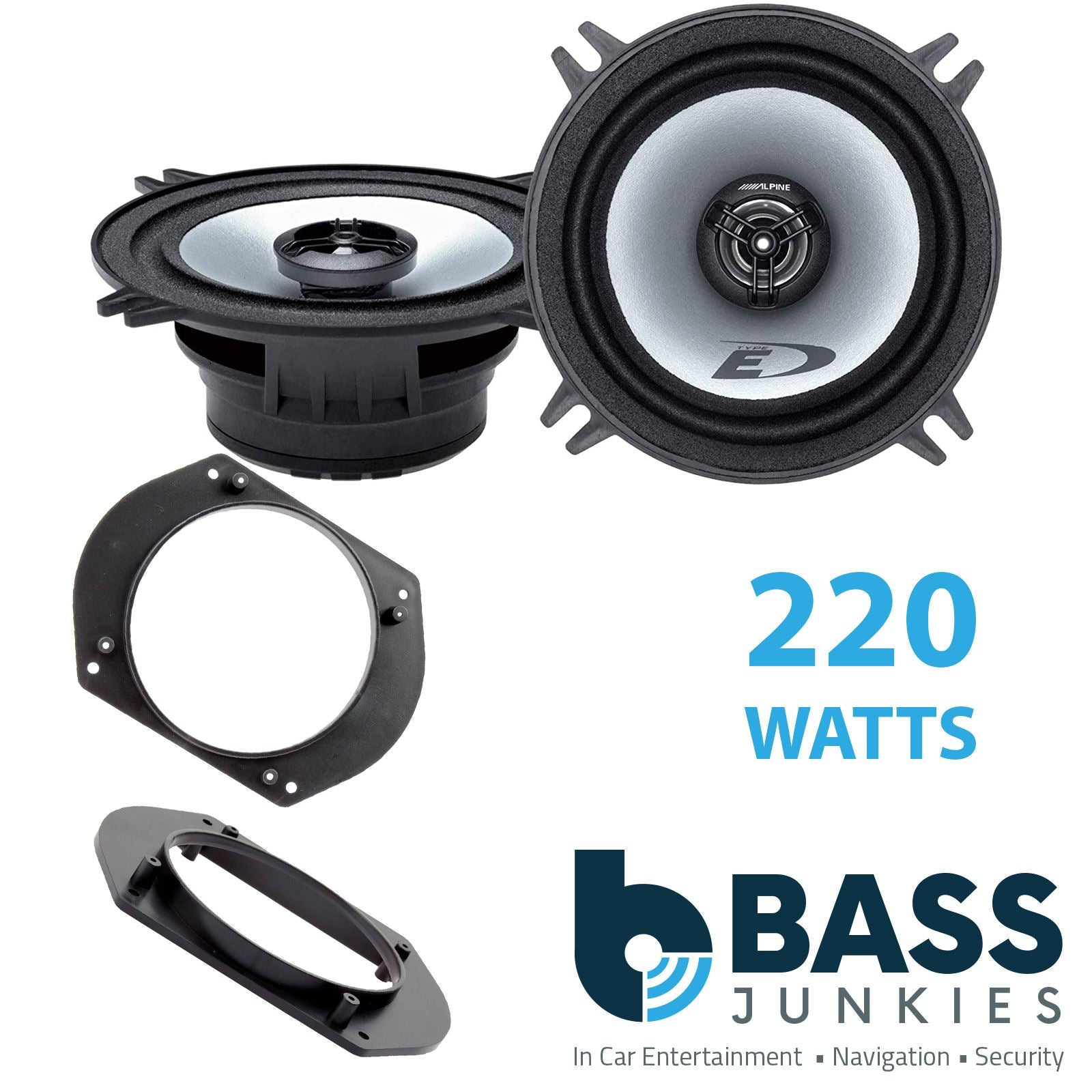 Alpine SXE-1325S 2-Way 130mm/13cm/5.25" Coaxial Speakers (Per Pair 400 Watts) Fits Fiat Brava 1995-01 | Bravo 95-01 | Marea 96-02 | Multipla 99-10
