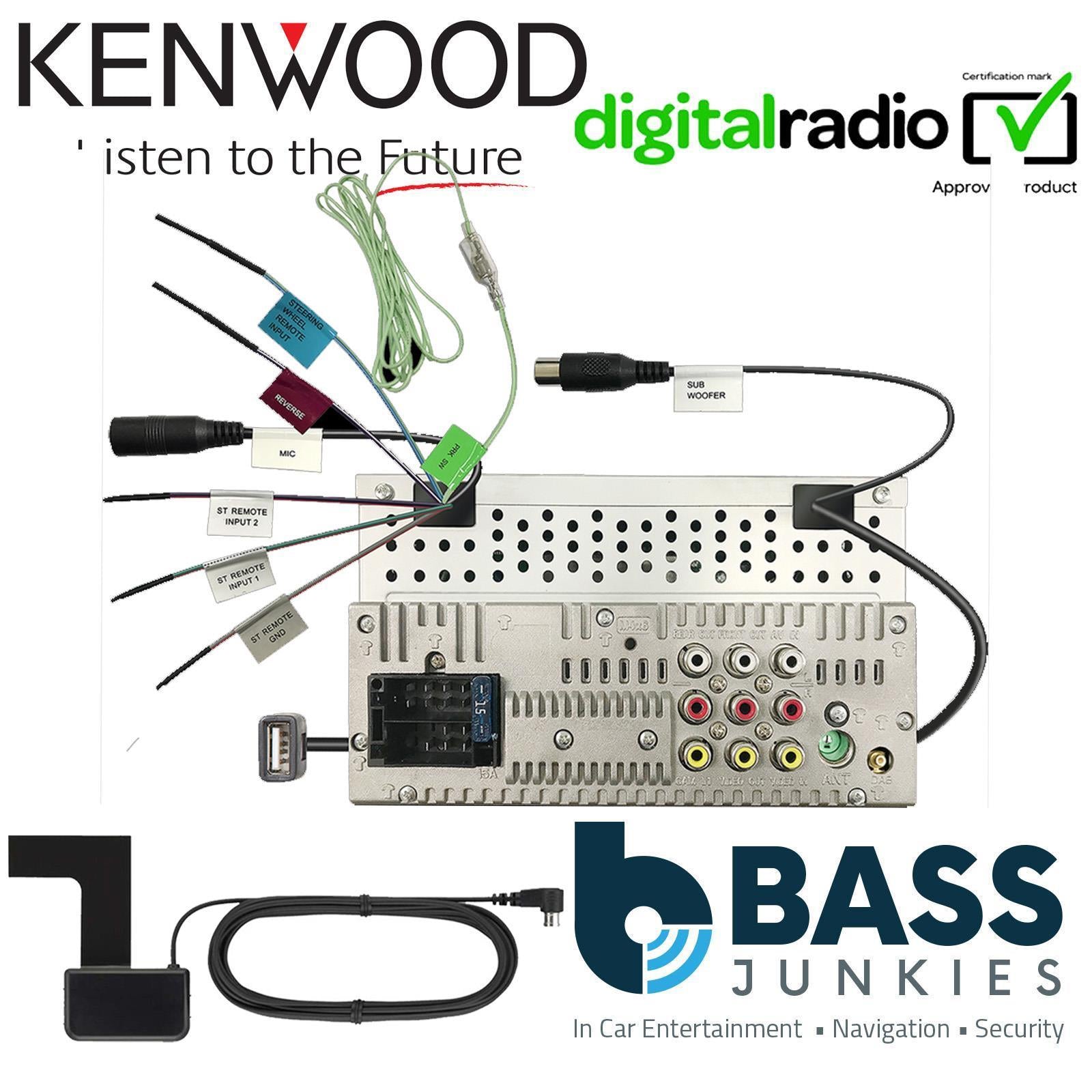 Kenwood DMX129DAB 6.8" Bluetooth DAB+ Touchscreen Mechless Android Car Stereo