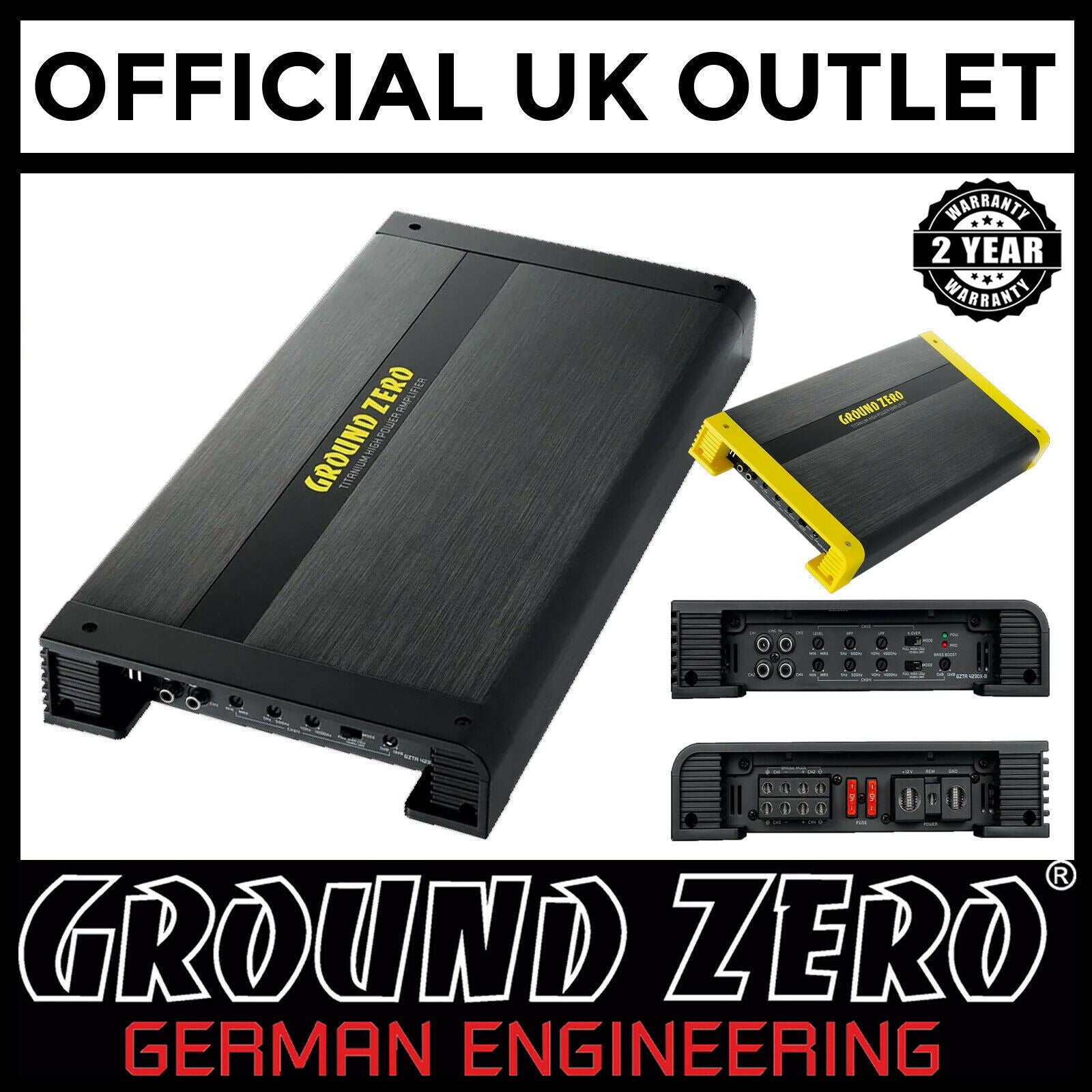 Ground Zero Titanium GZTA 4230X-B - 4 x 140 W RMS 4 Channel Car Amplifier