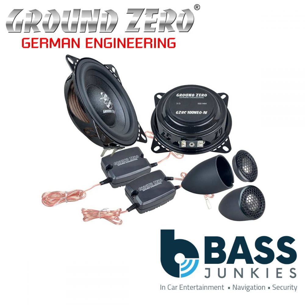 Ground Zero GZRC 100NEO-IV - 10 cm / 4" 2 Way flat compo (Installer version) - 120 W Peak - 25 mm / 1" Tweeter