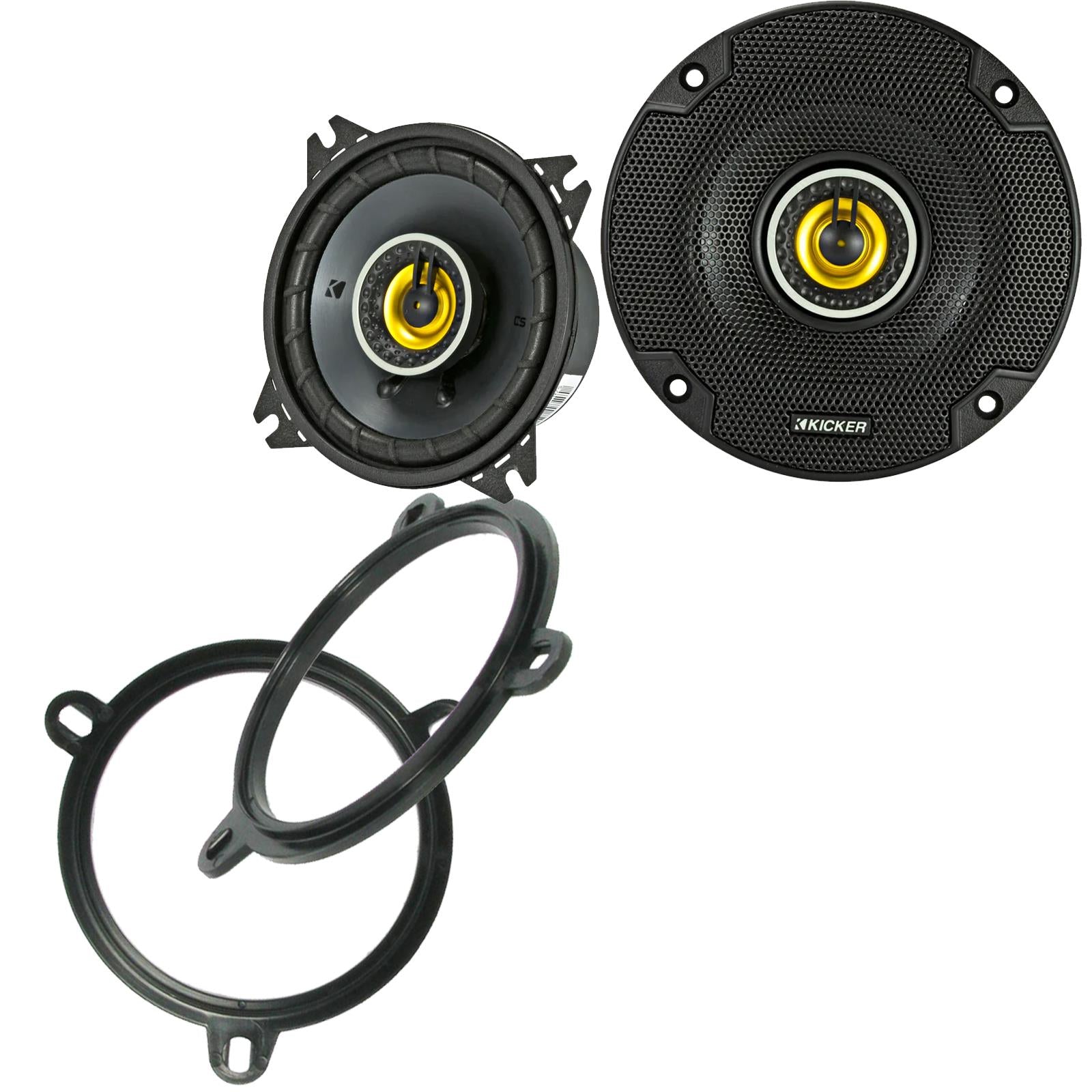 Kicker CSC44 100mm/10cm/4" 2-Way Coaxial Car speakers (Per Pair Max 300|100 watts RMS) Fits Honda HR-V 2001-05