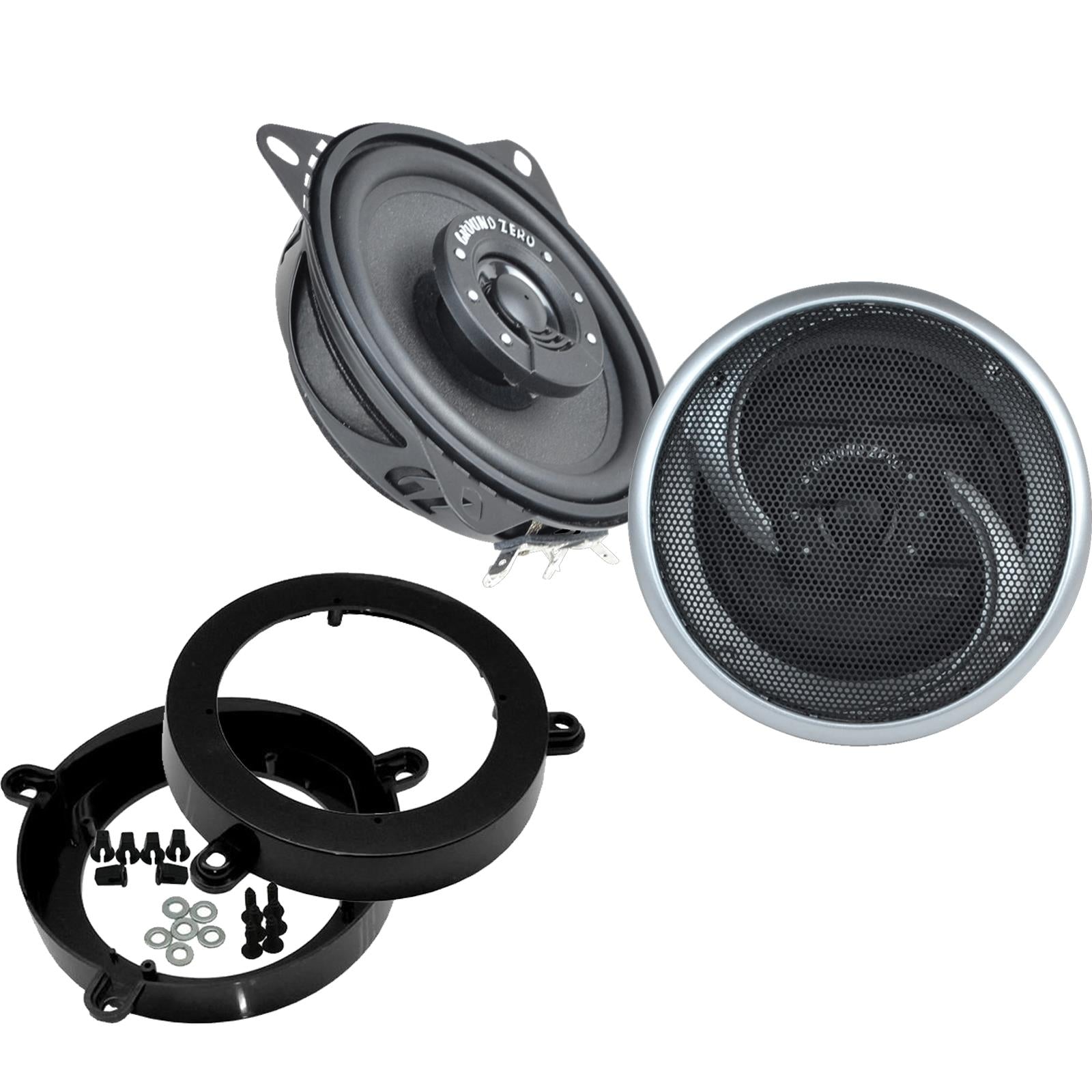 Ground Zero GZIF 4001FX 100mm/10cm/4" 2-Way Coaxial Car speakers (Per Pair Max 180|100 watts RMS) Fits Mercedes C-Class 2000-07
