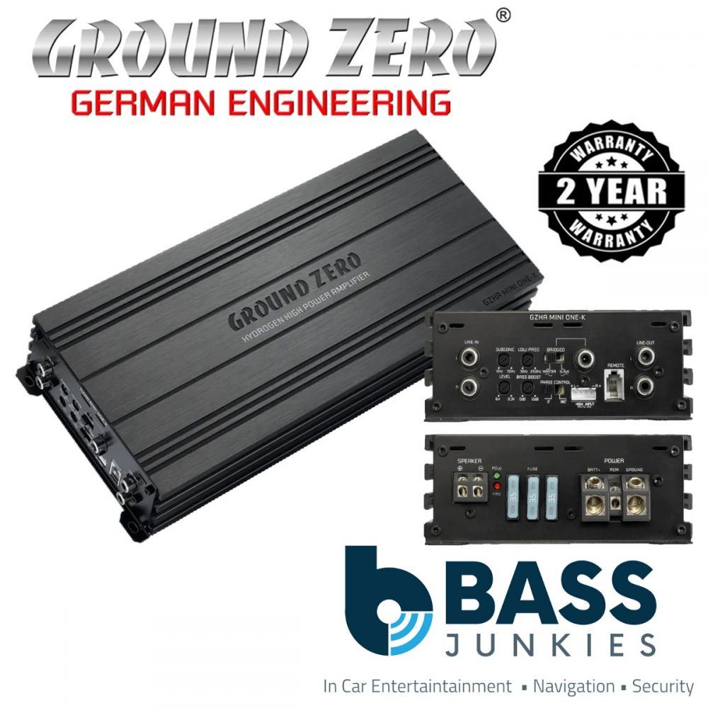 Ground Zero GZHA MINI ONE K - Class D Compact Mono 1200 Watts Max Car Amplifier