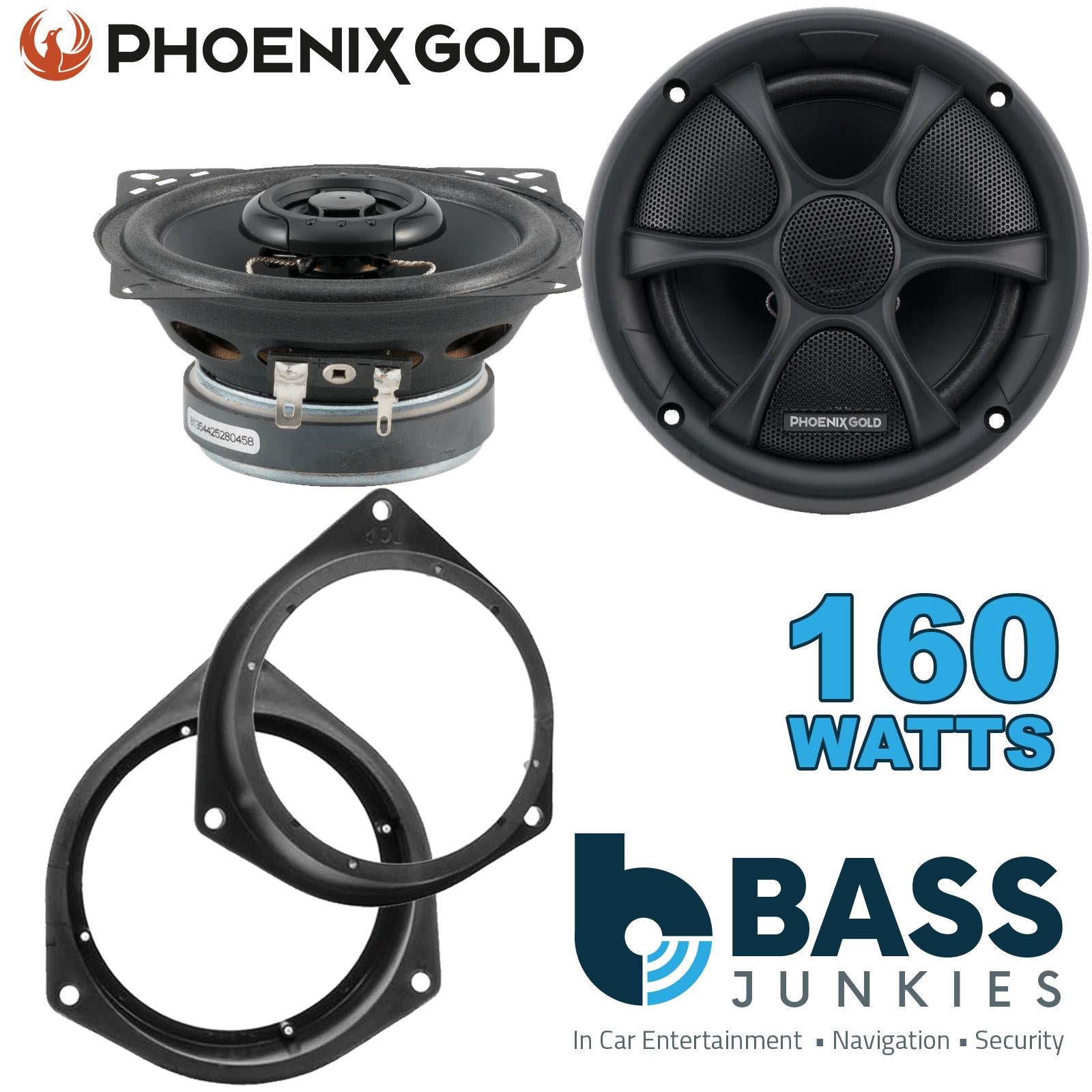 Phoenix Gold RX4CX 100mm/10cm/4" 2-Way Coaxial Car speakers (Per Pair Max 160|80 watts RMS) Fits Peugeot Bipper 2008-12