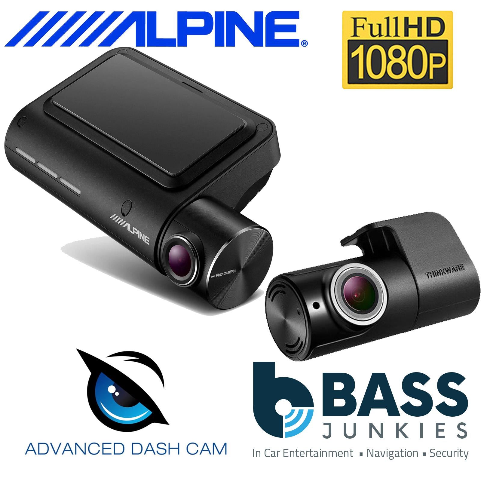Alpine DVR-F800PRO - 2Ch Front & Rear Wifi GPS Full HD Smartphone Car Dash Cam Camera