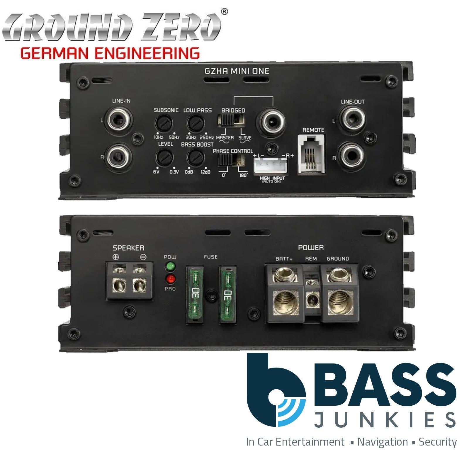 Ground Zero GZHA MINI ONE - Class D Mini Monoblock 750 Watts 1-Ohm Stable Compact Car Amplifier