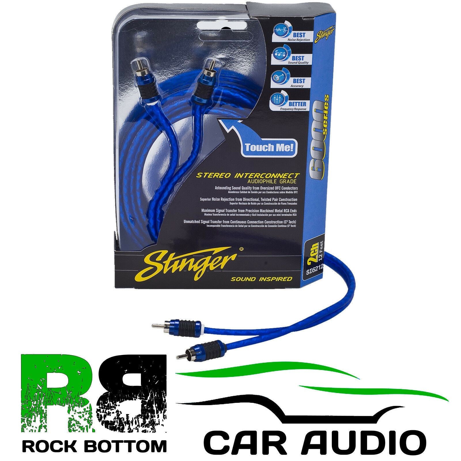 Stinger SI6217 6000 Series 5.18 Metre 17Ft Car Stereo Shielded Directional Twisted RCA Phono Cable