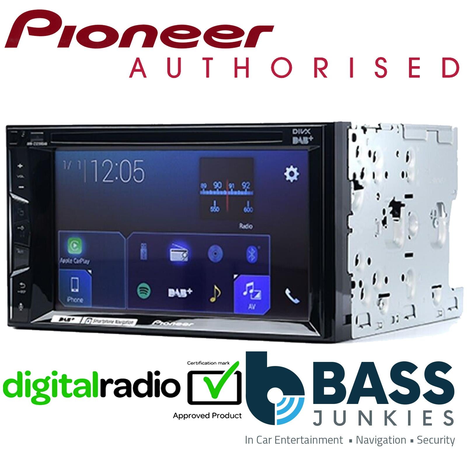 Pioneer AVH-Z3200DAB - 6.2" Double Din DVD DAB Bluetooth Carplay WAZE iPhone Android Car Stereo