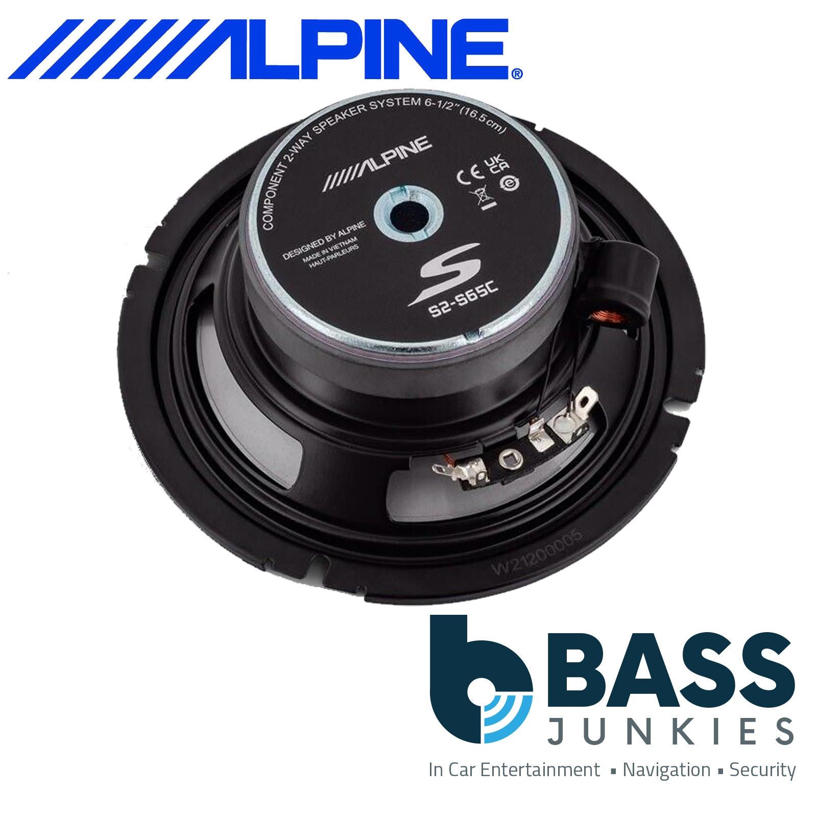 Alpine S2-S65C - 480 Watts a Pair 2 Way 6.5" 17cm Component Kit Car Door Speakers