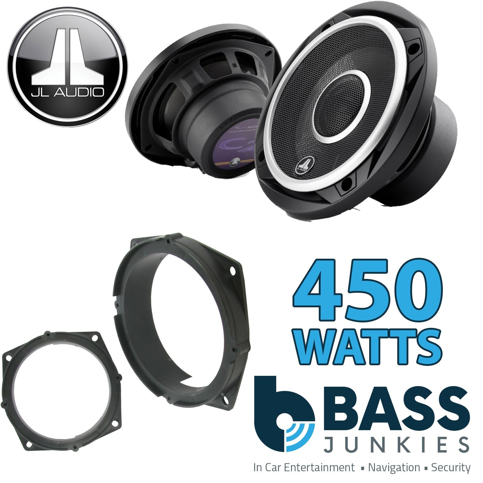 JL Audio C2-525X 2-Way 130mm/13cm/5.25" Coaxial Speakers (Per Pair 450 Watts) Fits Mitsubishi Colt 2005-13