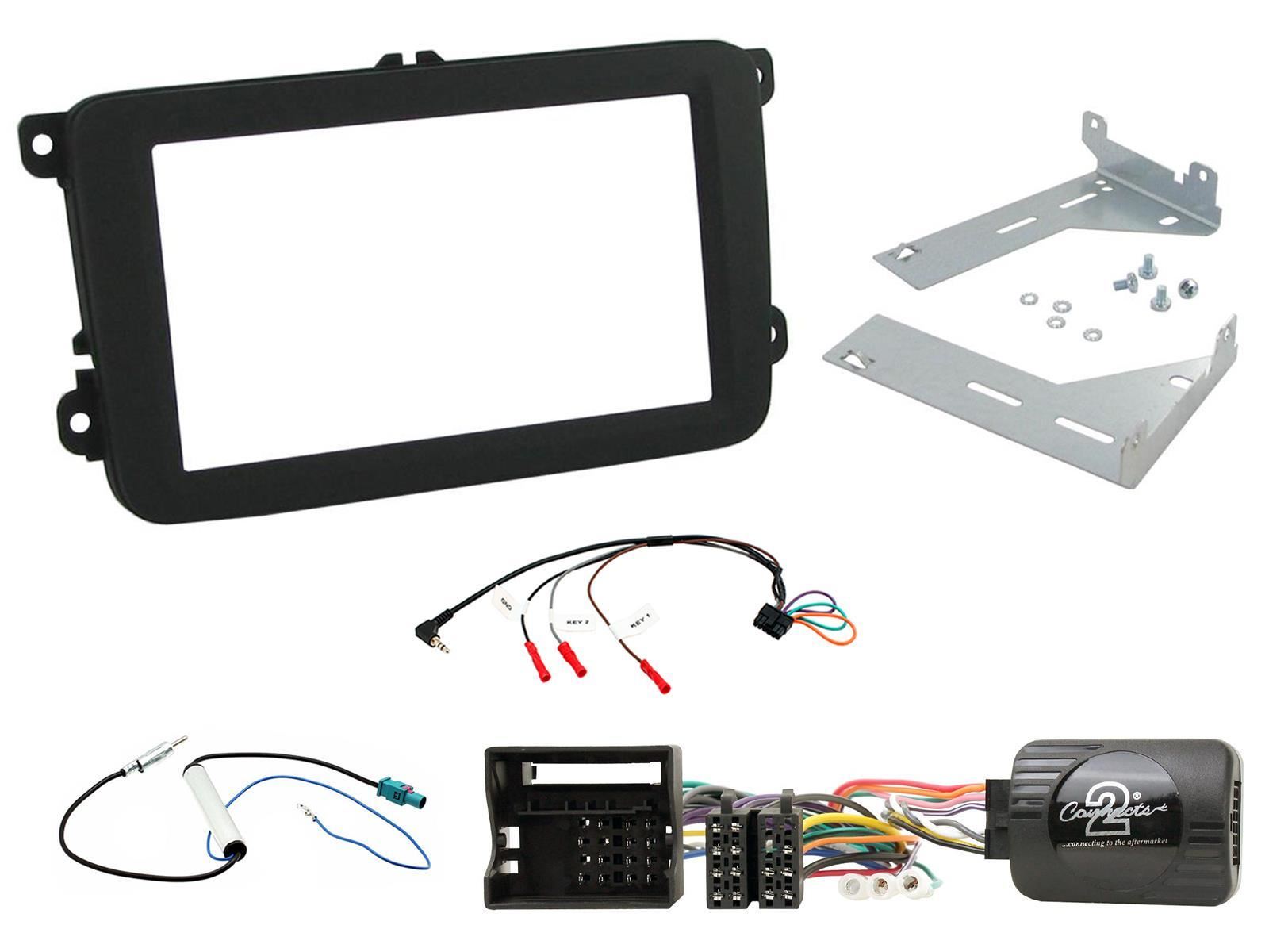 Connects2 CTKVW18 - Volkswagen EOS Tiguan Golf Double Din Fascia Installation Kit
