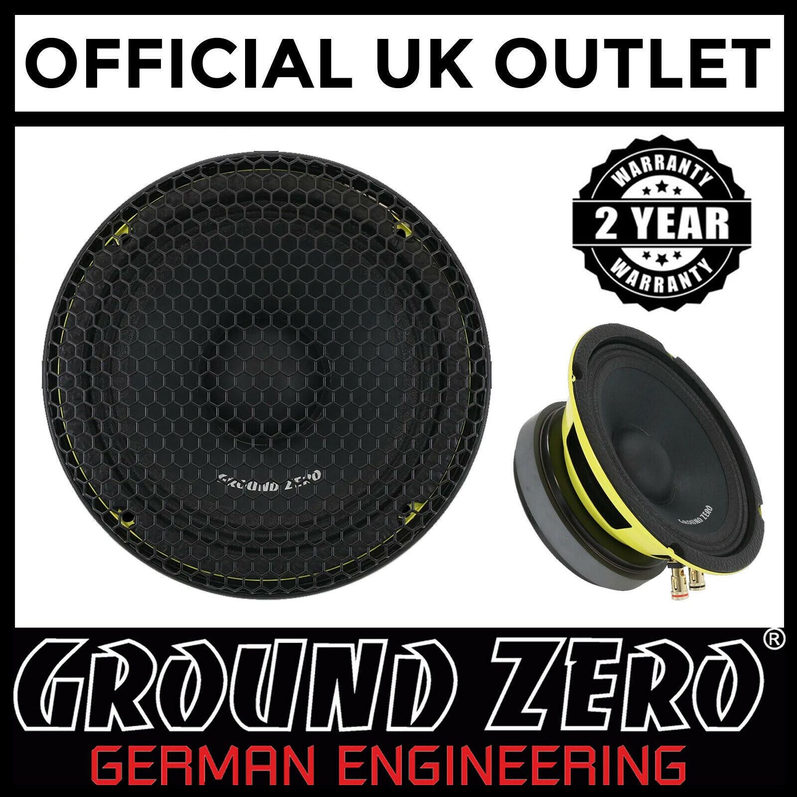 Ground Zero GZCM 6.5SPL - 6.5" 100 Watts RMS Midrange Car Van Single Speaker