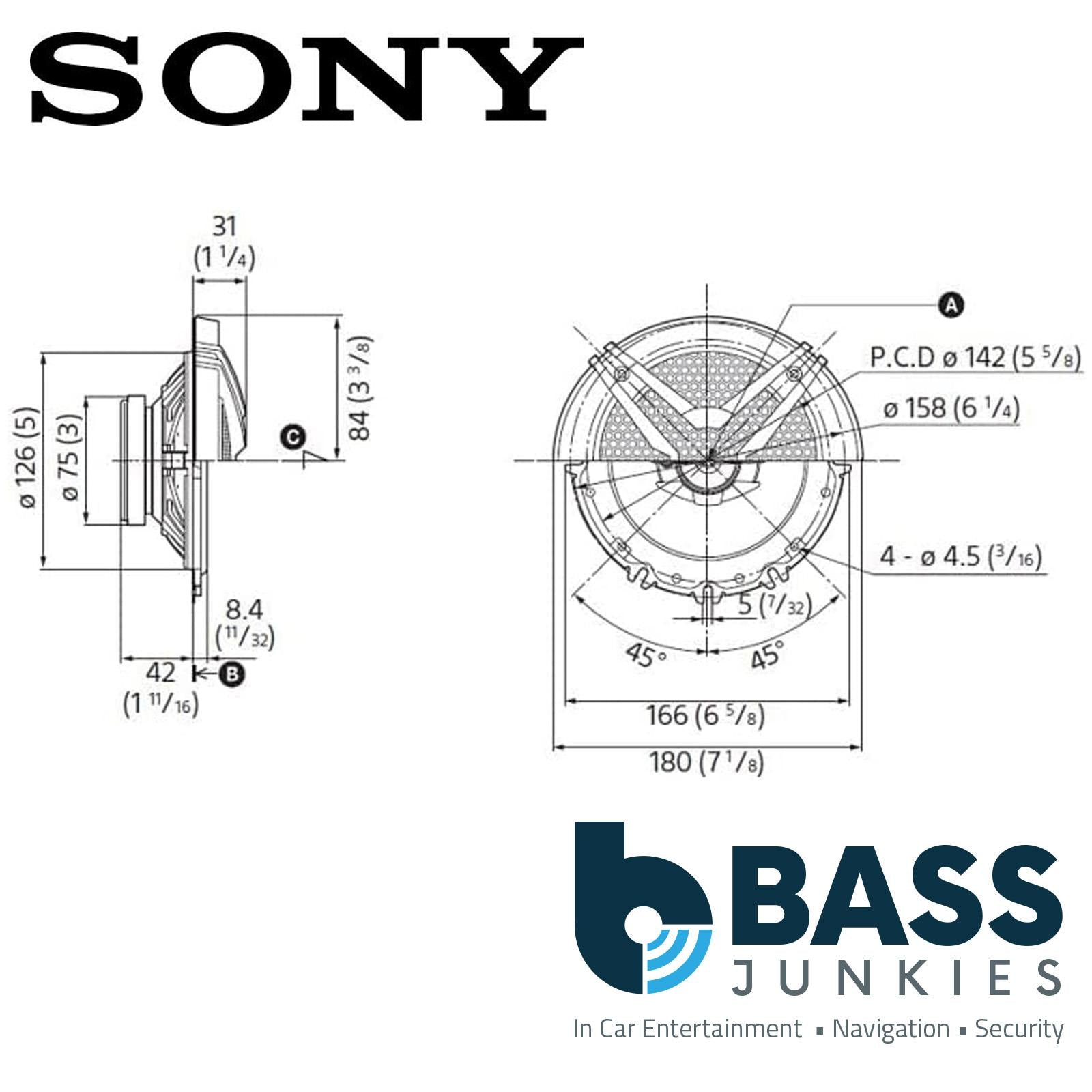 SONY XS-GTF1639 3 Way 6.5 inch 16cm 540 Watts Car Van Door Dash Shelf Speakers