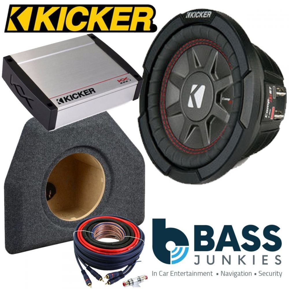 Volkswagen Passat 2005-2014 Kicker CWRT102 - CompRT 10" 25cm 800 Watts Car Subwoofer Custom Bass Box Kit & Kicker KX800.1 800 Watts Monoblock Class D Car Amplifier