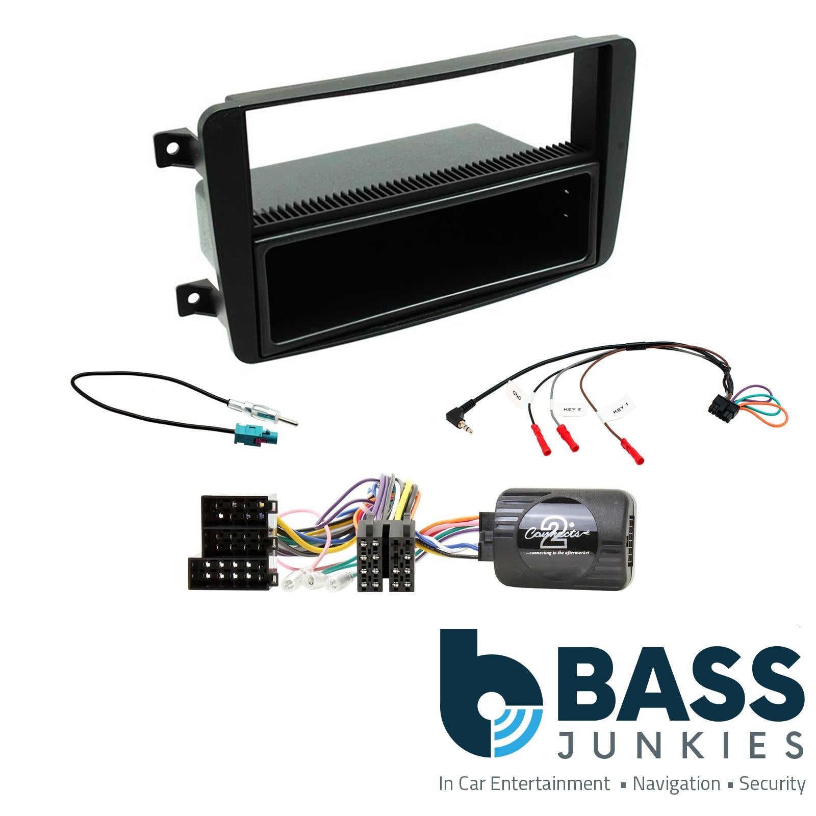 Connects2 CTKMB21 - Mercedes C-Class 2001-2004 Double Din Fascia Installation Kit