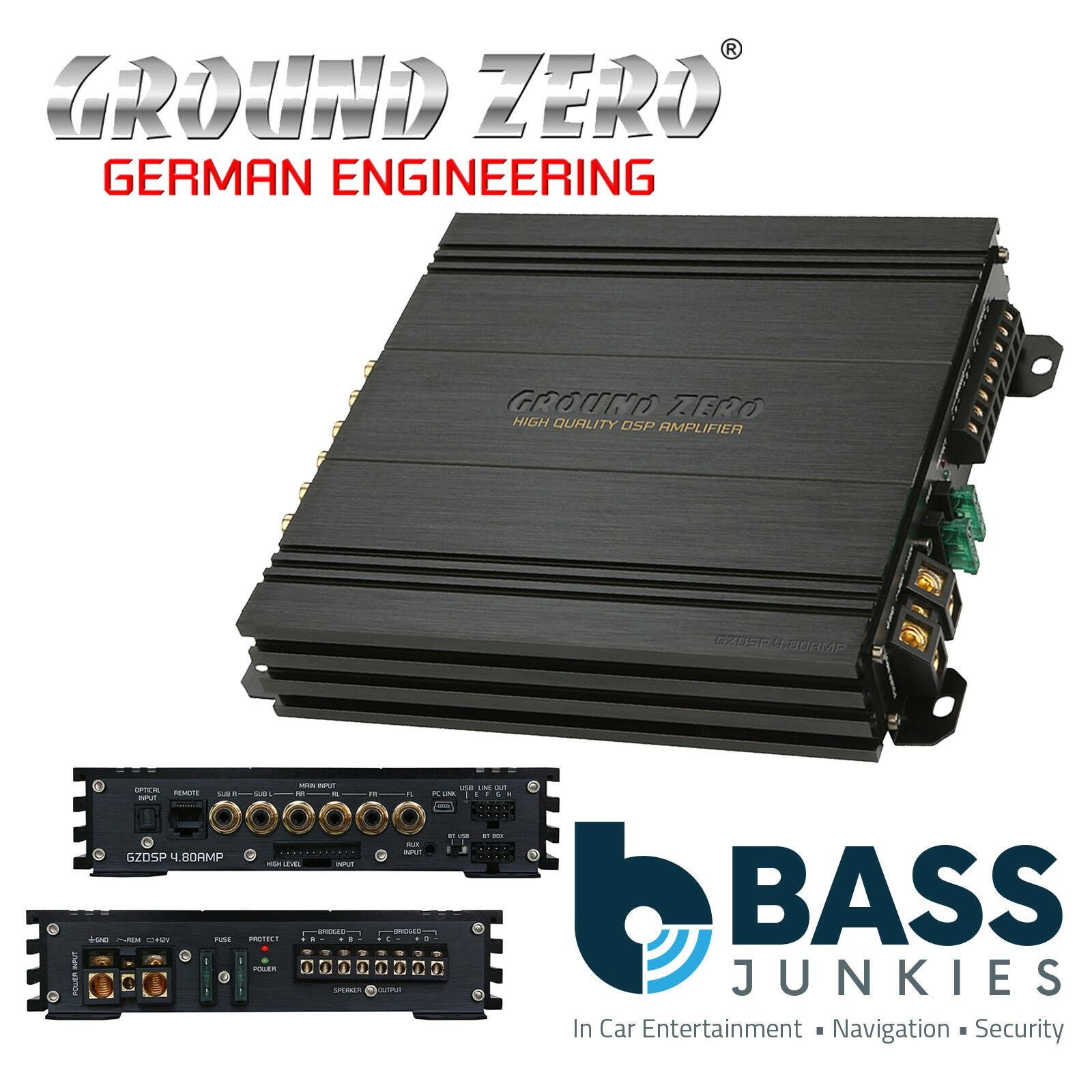 Ground Zero GZDSP 4.80AMP - Class D 540 Watts 4-Channel Integrated DSP Car Amplifier