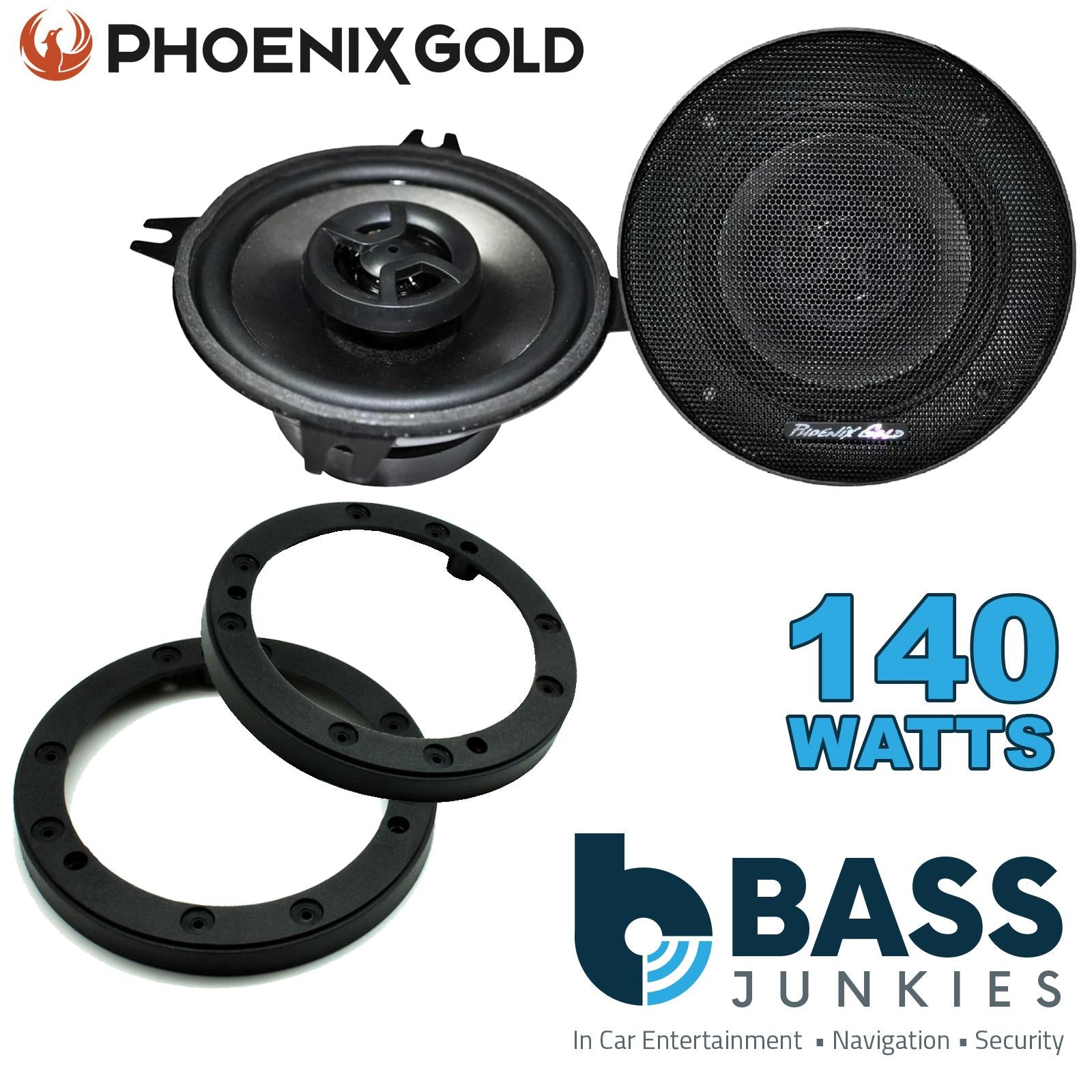 Phoenix Gold Z4CX 100mm/10cm/4" 2-Way Coaxial Car speakers (Per Pair Max 140|70 watts RMS) Fits Universal