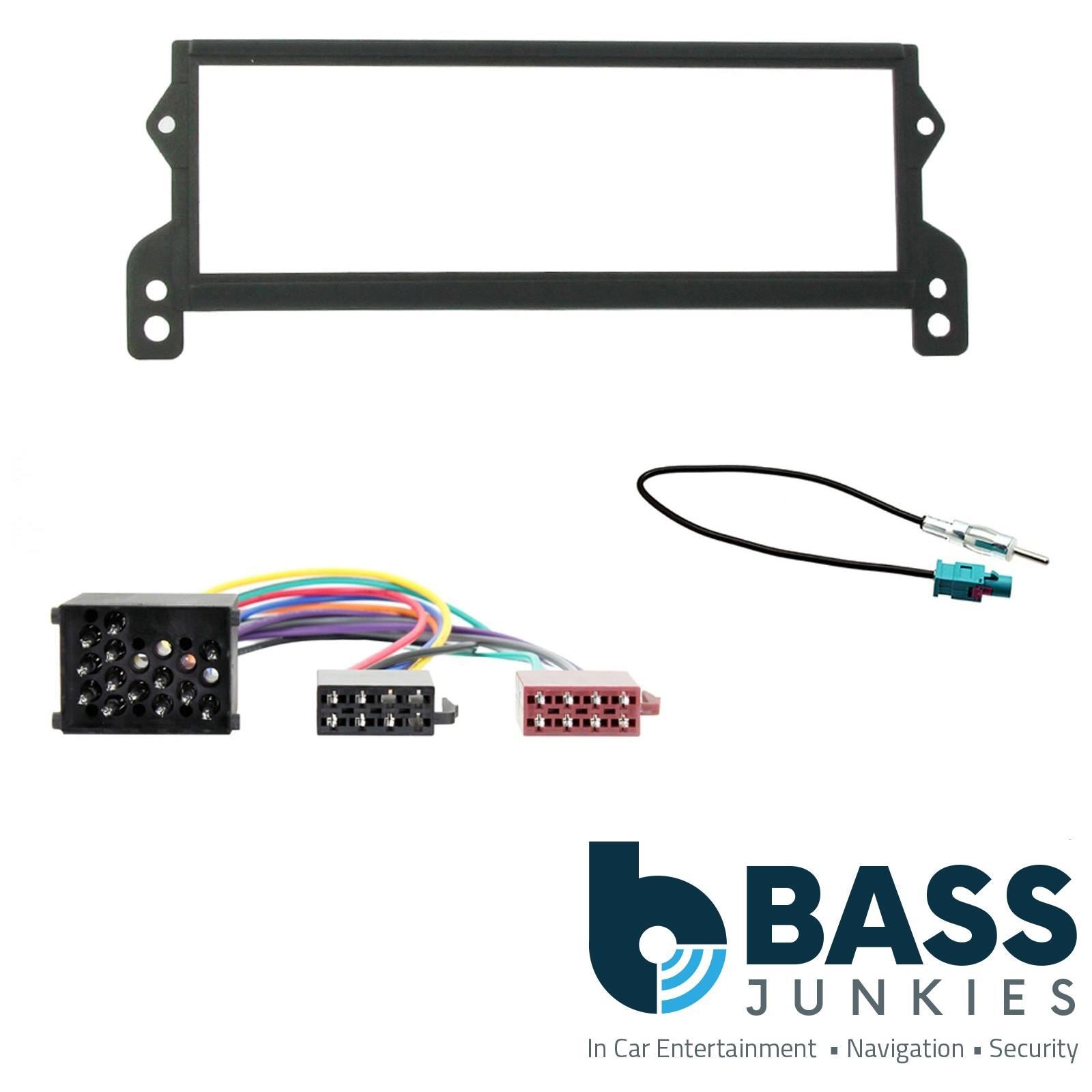 Single Din Stereo Fitting Kit + Steering Wheel Stalk Controls to fit BMW Mini 2001-03