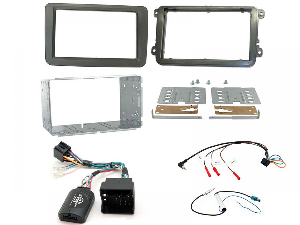 Connects2 CTKSK01 - Skoda Fabia 2007 - 2014 Double Din Fascia & Steering Wheel Interface Installation Kit