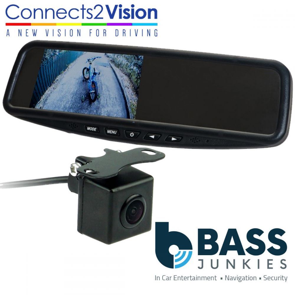 Connects2 CAM-11 Universal Car Rear Trajectory Reversing Camera & 4.3" Interior Mirror Screen