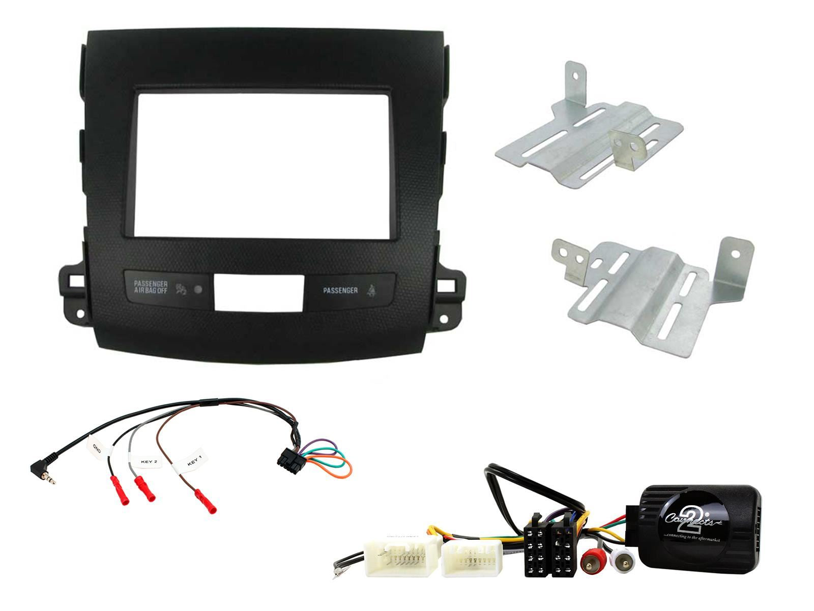 Sony DSX-B700 Bluetooth MP3 USB AUX 4 x 55W Double Din Car Stereo Radio Player + Connects2 Double Din + Steering Wheel Controls fits Mitsubishi Outlander 2007-13