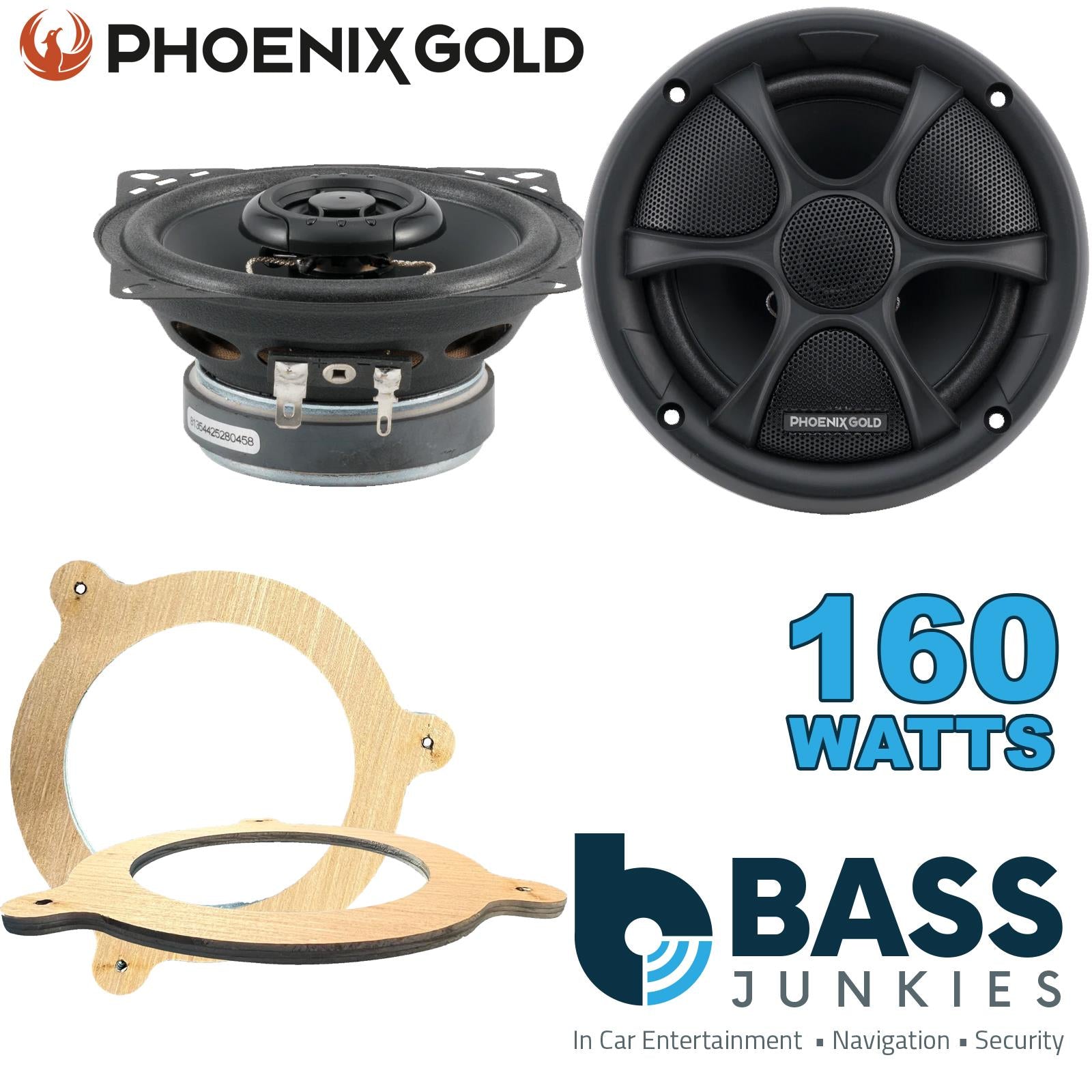 Phoenix Gold RX4CX 100mm/10cm/4" 2-Way Coaxial Car speakers (Per Pair Max 160|80 watts RMS) Fits BMW 3-Series (Convertible) 1998-06