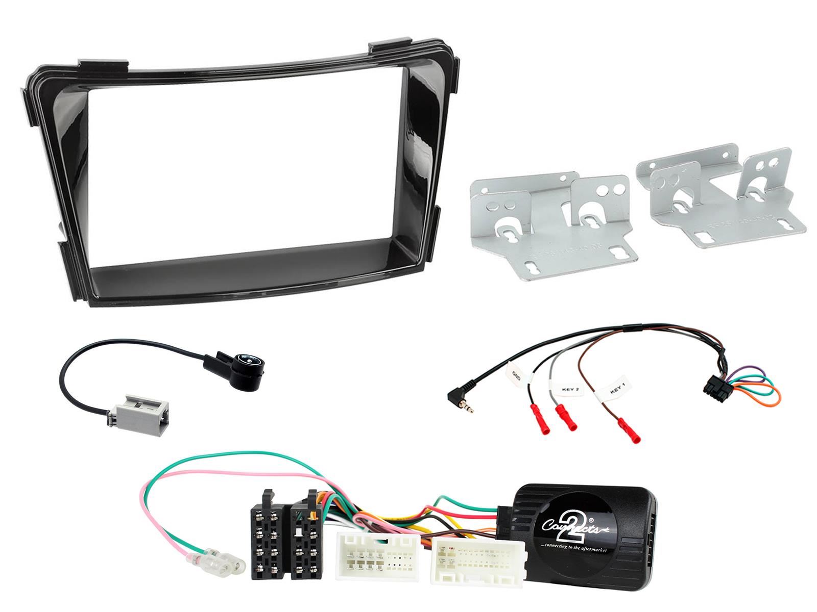 SONY DAB+ Apple | Android Double Din Stereo Fitting Kit + Steering Wheel Stalk Controls to fit Hyundai i40 2011-