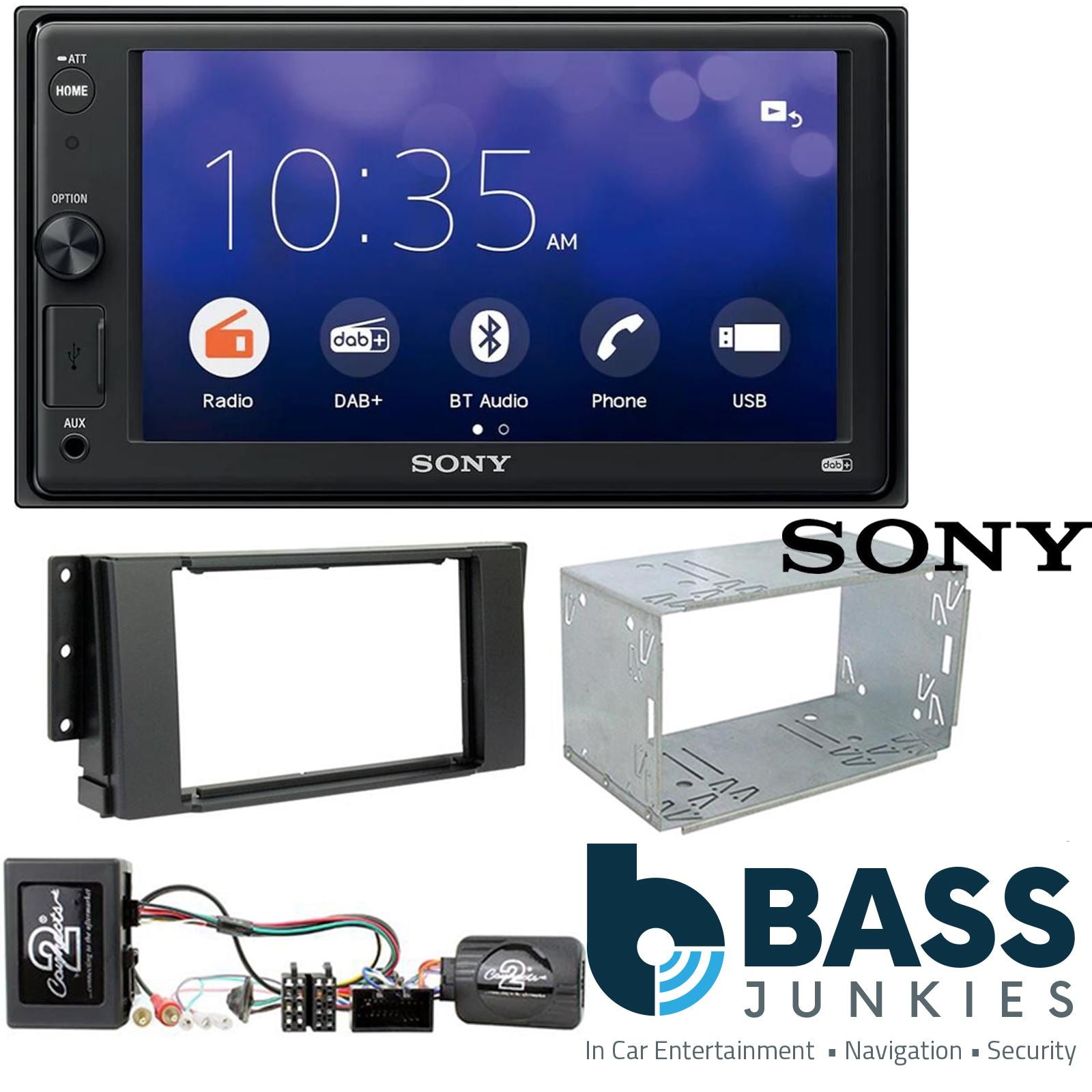 SONY XAV-1550D DAB+ Smart Bluetooth Car Radio + Stereo fitting kit + Steering Wheel Controls Loom Range Rover Sport 2005-2009
