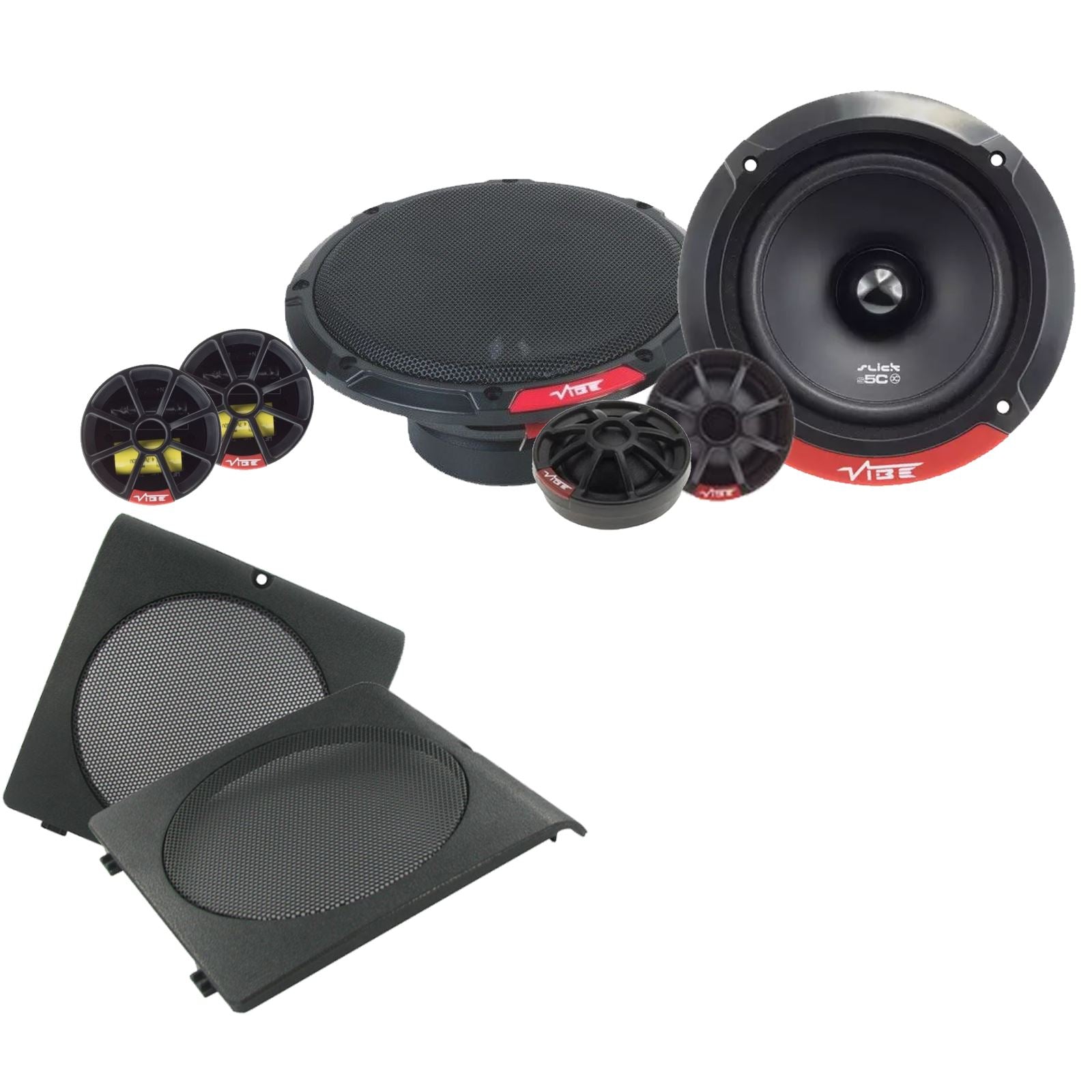 Vibe SLICK5C-V7 2-Way 130mm/13cm/5.25" Component Speakers (Per Pair 480 Watts) Fits VW Golf 1983-92 | Jetta 83-92