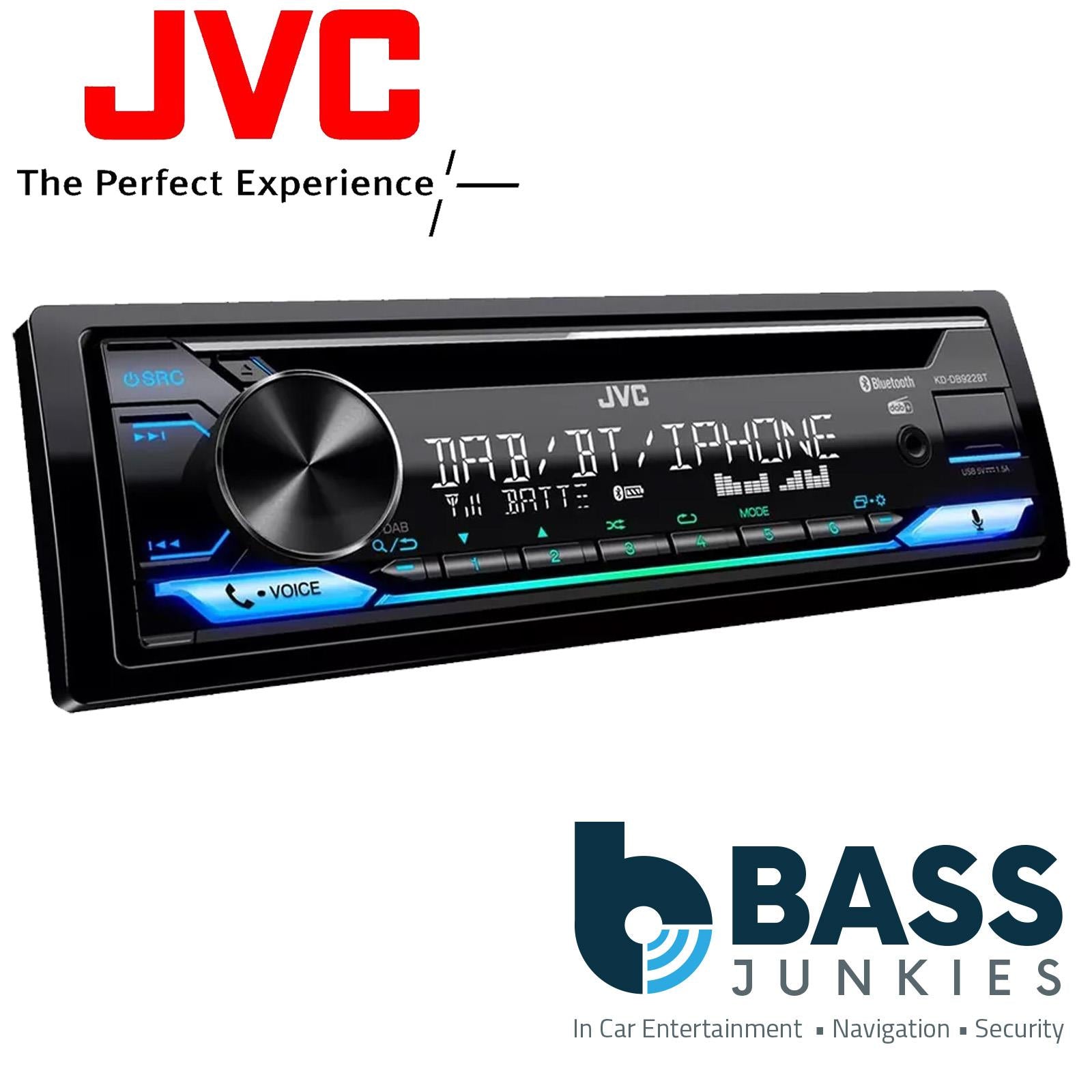JVC KD-DB922BT DAB+ Radio USB Aux CD MP3 Bluetooth Car Stereo CD Player