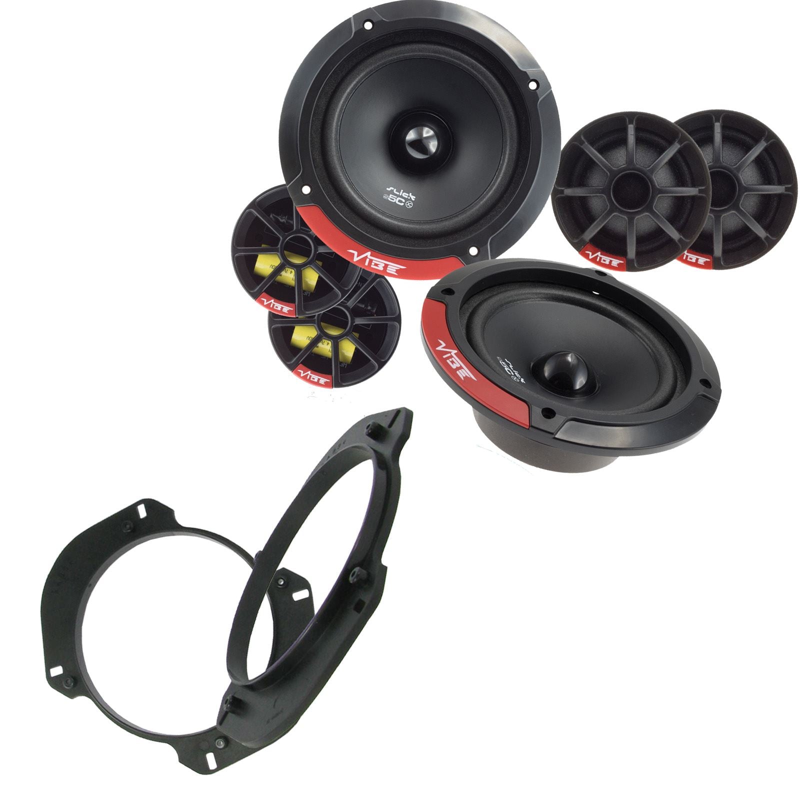 Vibe SLICK5C-V7 2-Way 130mm/13cm/5.25" Component Speakers (Per Pair 480 Watts) Fits Alfa Romeo GTV 1994-05 | Spider 94-00