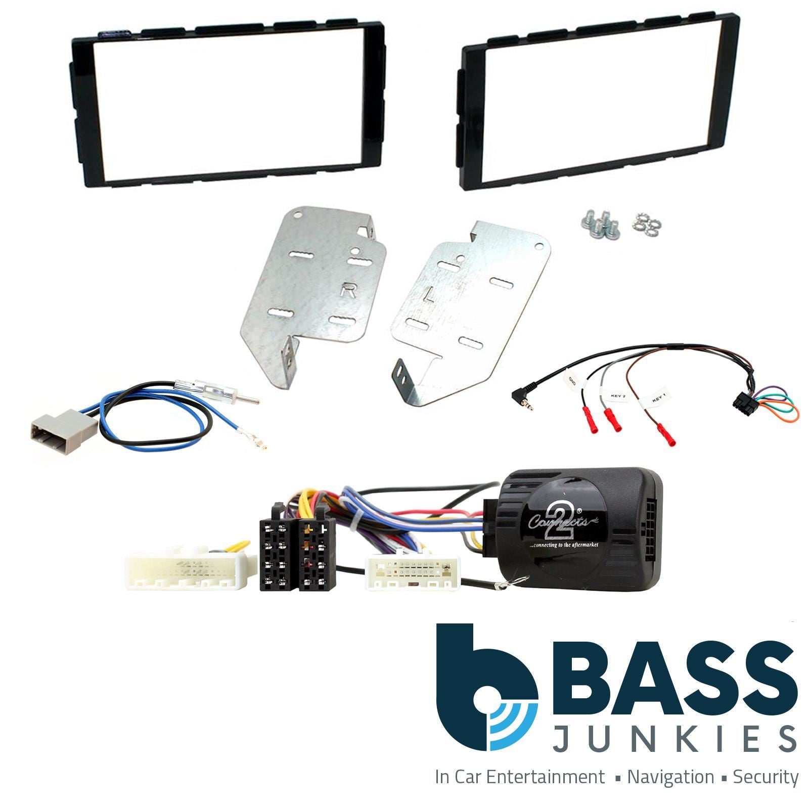 Double Din Stereo Fitting Kit + Steering Wheel Stalk Controls to fit Nissan Juke 2014-