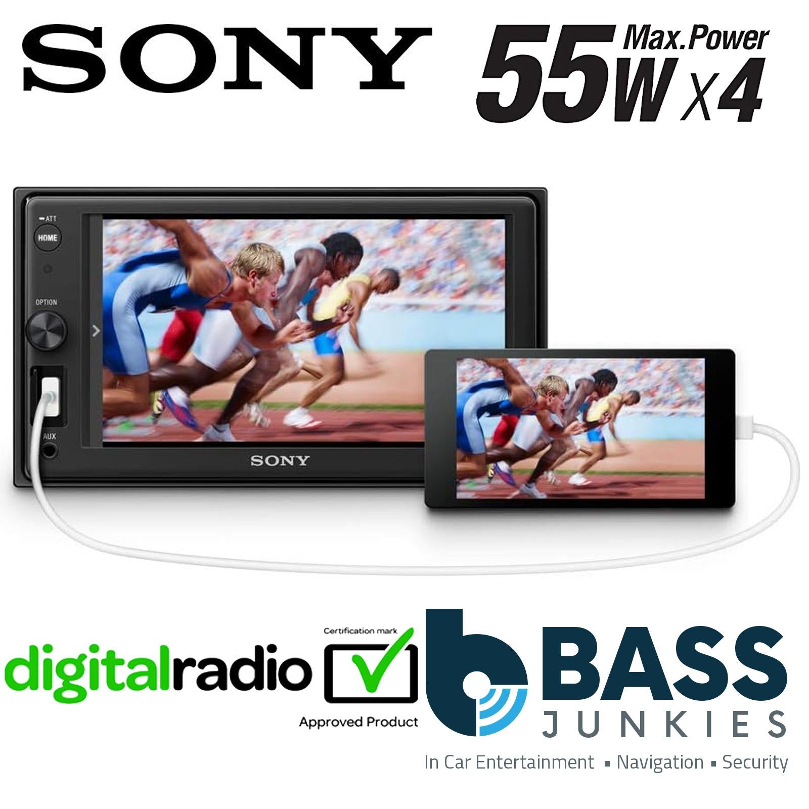 Sony XAV-1550D Car Stereo 6.2" Touch Screen Double Din Bluetooth | USB | DAB+ Radio | FM Radio | WebLink Cast mirrors your smartphone contents | Rear�view camera ready | Anti-Glare Screen | Extra Bass