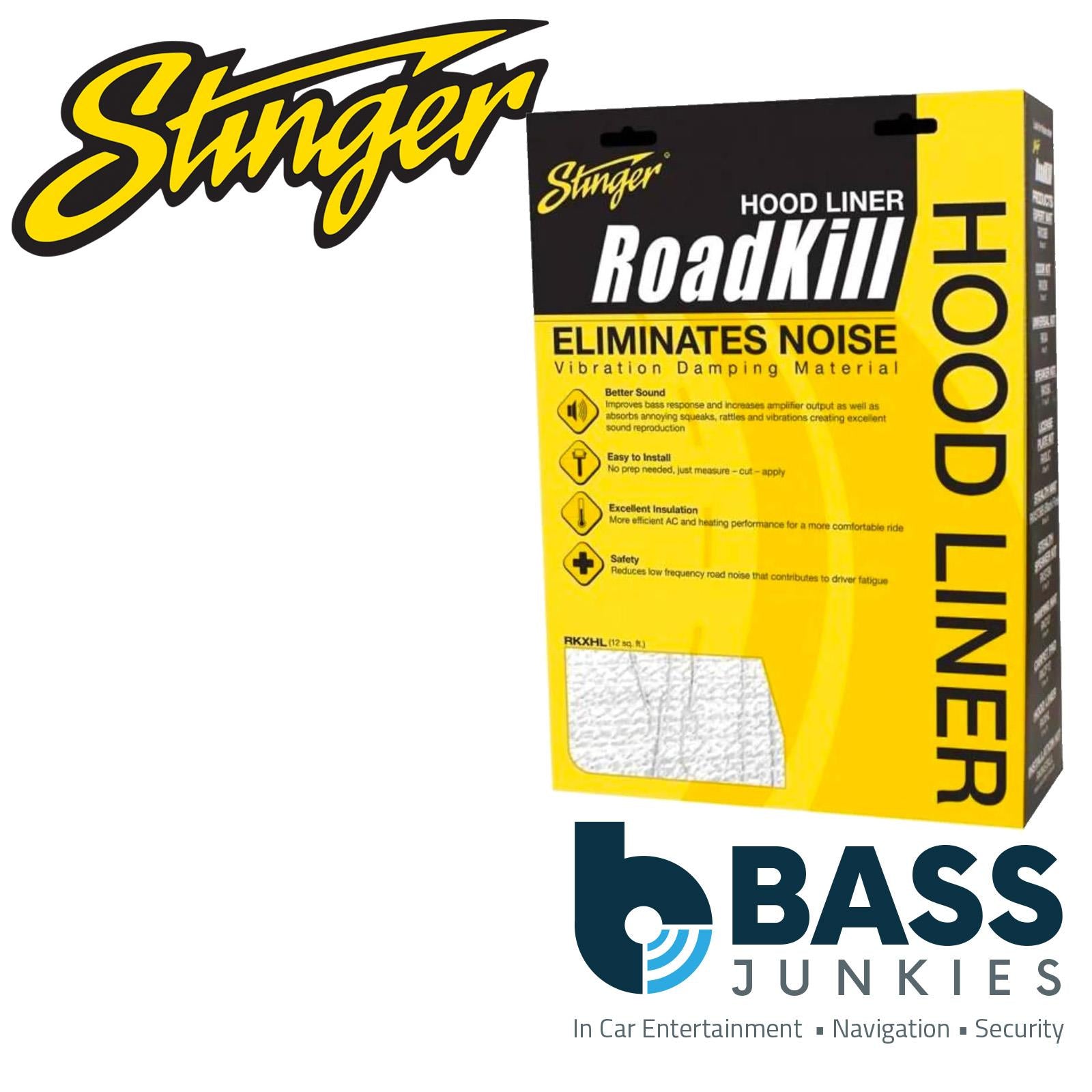 Stinger RKXHL ROADKILL HOOD LINER DAMPING KIT - 12sqft, 1/pack (32 x 54") - 1" thick
