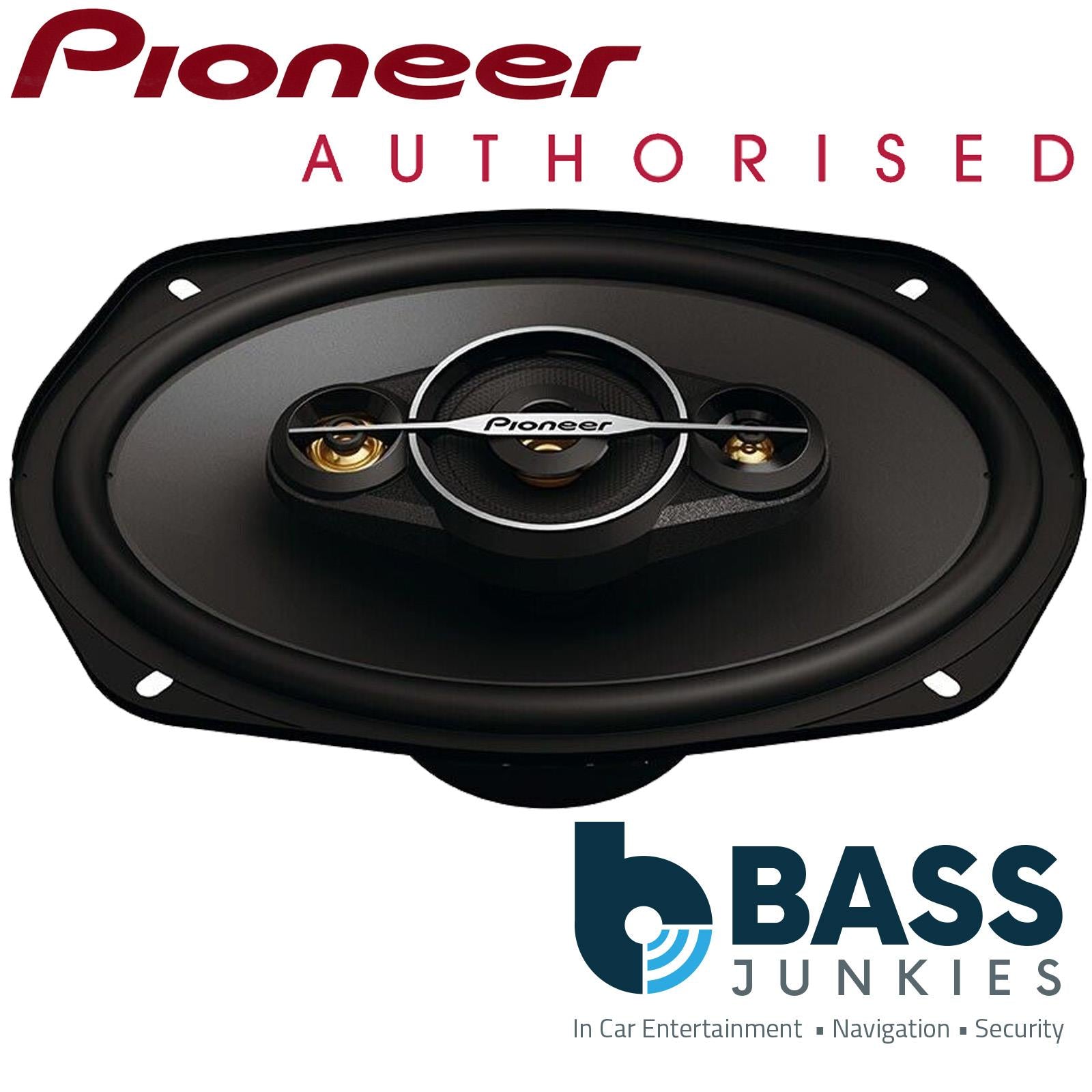 Pioneer TS-A6961F  6"x9" 4- Way 900 Watts a Pair 6x9" Coaxial Speakers  with Black 6"x9" Speaker Boxes & 8m of Oxygen Free 16AWG Speaker Cable