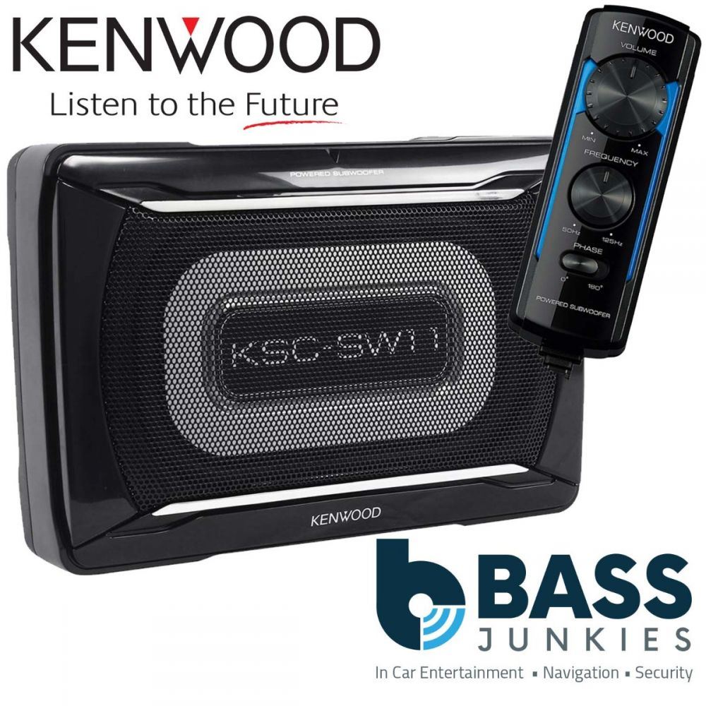 Kenwood KSC-SW11 - 150 Watts Compact Active Amplified Under Seat Powered Car Subwoofer Sub