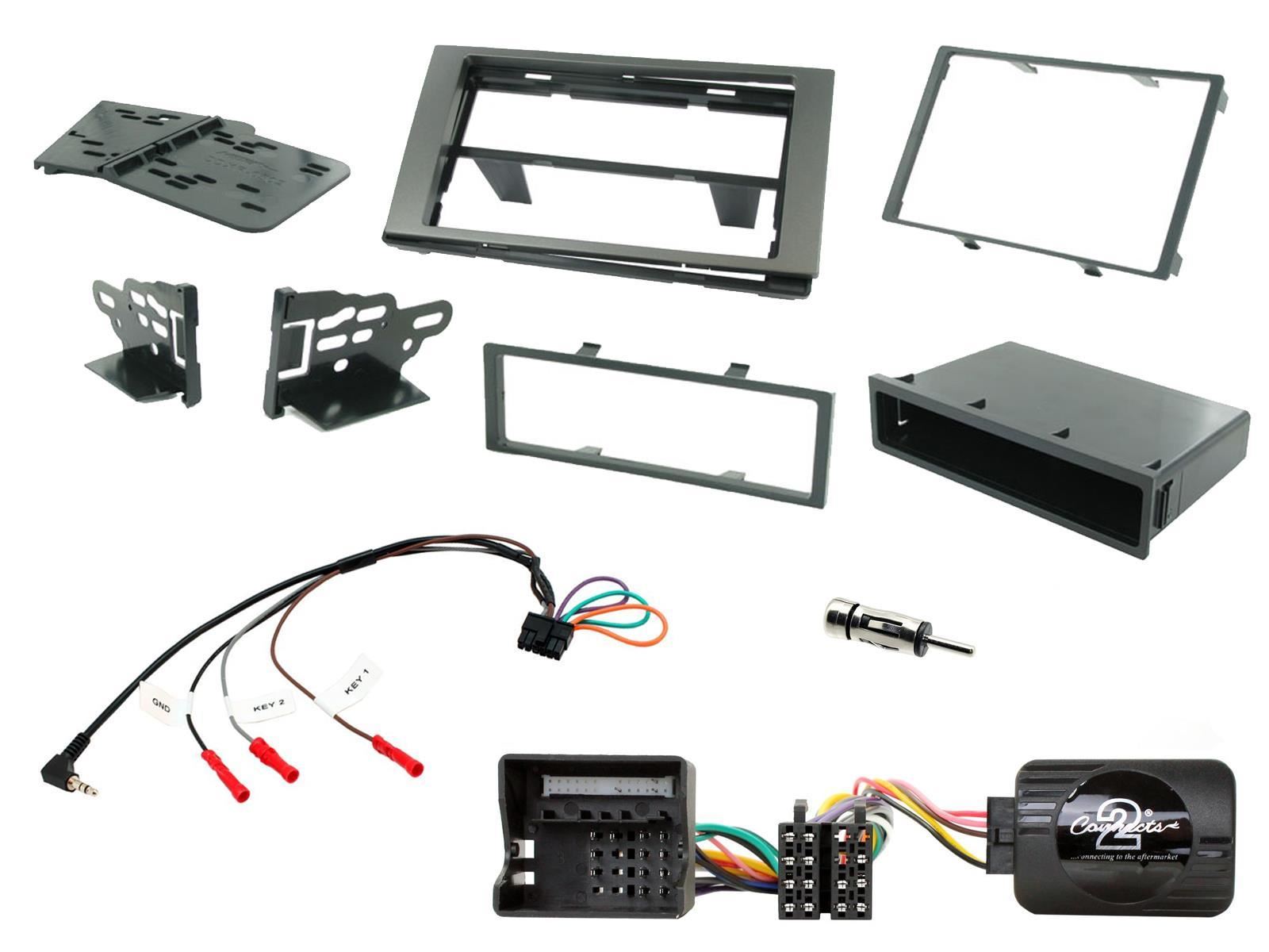 Single Din Stereo Fitting Kit + Steering Wheel Controls fit Ford C-Max 2003-10|Fiesta 2005-08|Fusion 2005-12|Galaxy 2006-|Kuga 2008-12|S-Max 2006-|Transit 2006-13|Transit-Connect 2006-13
