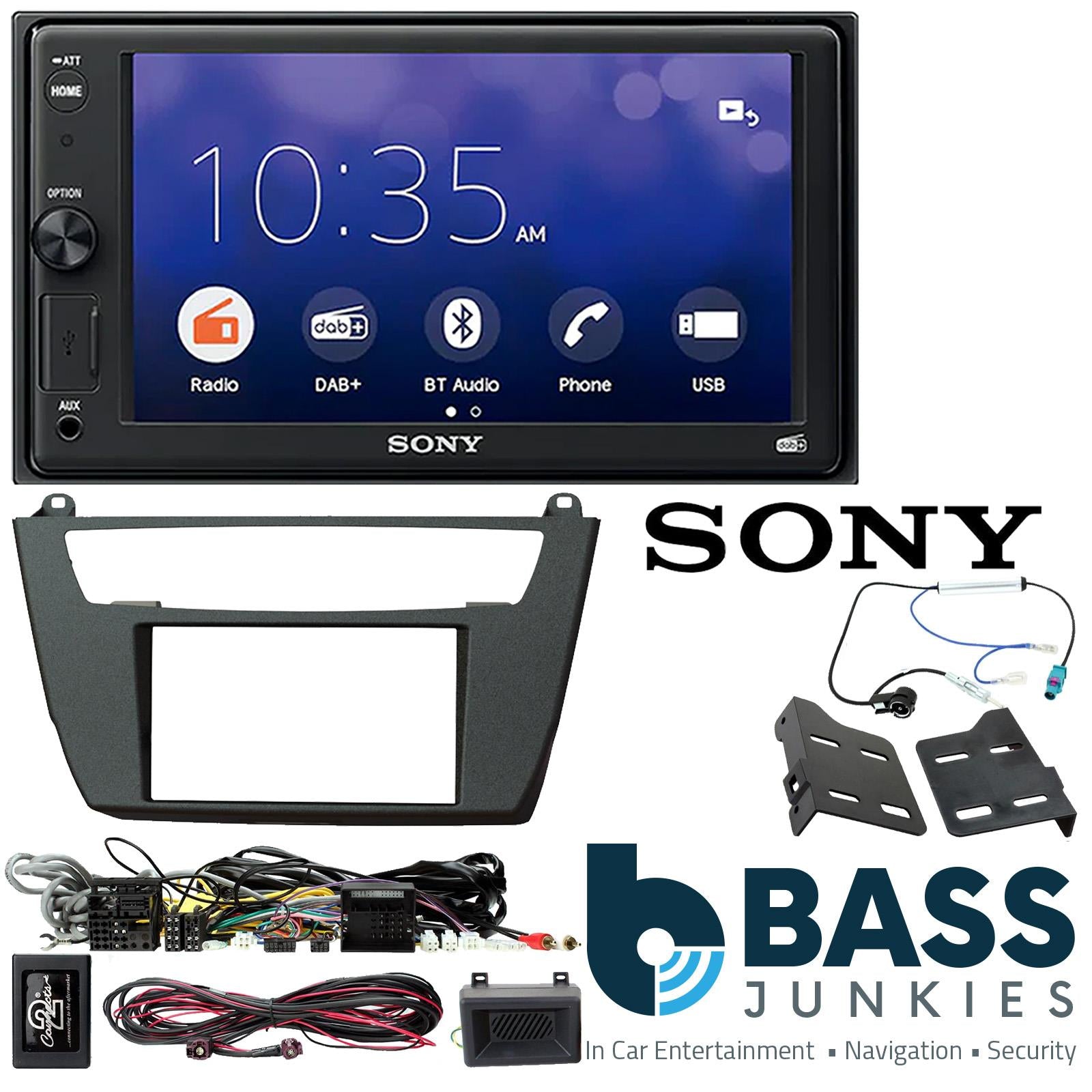 SONY XAV-1550D DAB+ Smart Bluetooth Car Radio + Stereo fitting kit + Steering Wheel Controls Loom for BMW 2 Series F22 2014-2019FALSEFALSEFALSEFALSE